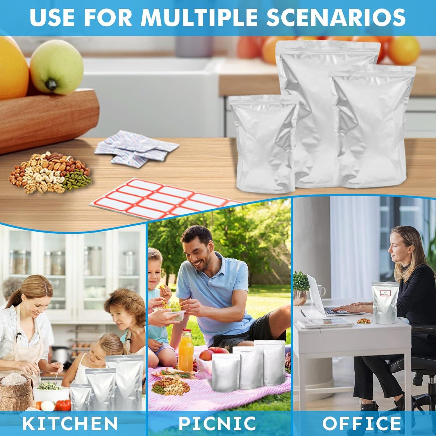 Bolsas Mylar 50PCS 18x25cm Cloudslucky Reutilizables con Cierre