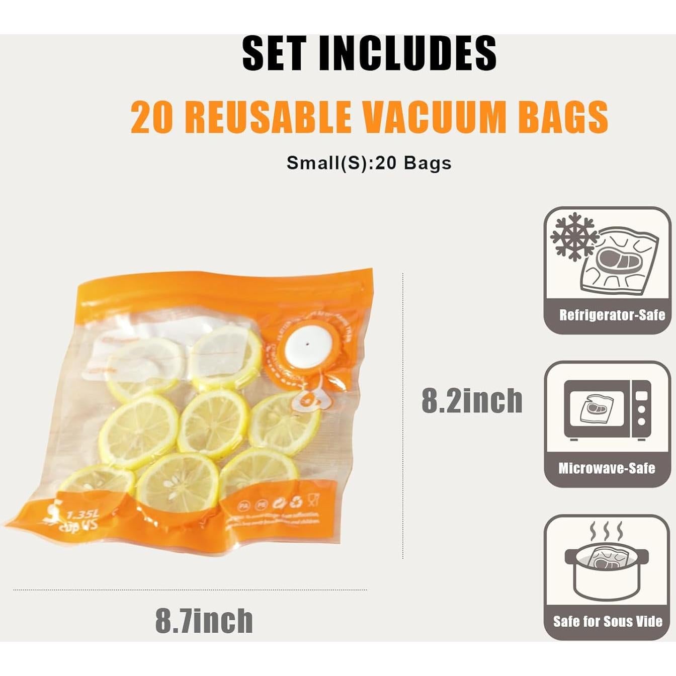 Set 24 Bolsas Sous Vide Reutilizables CABIBOX 22x20.8cm