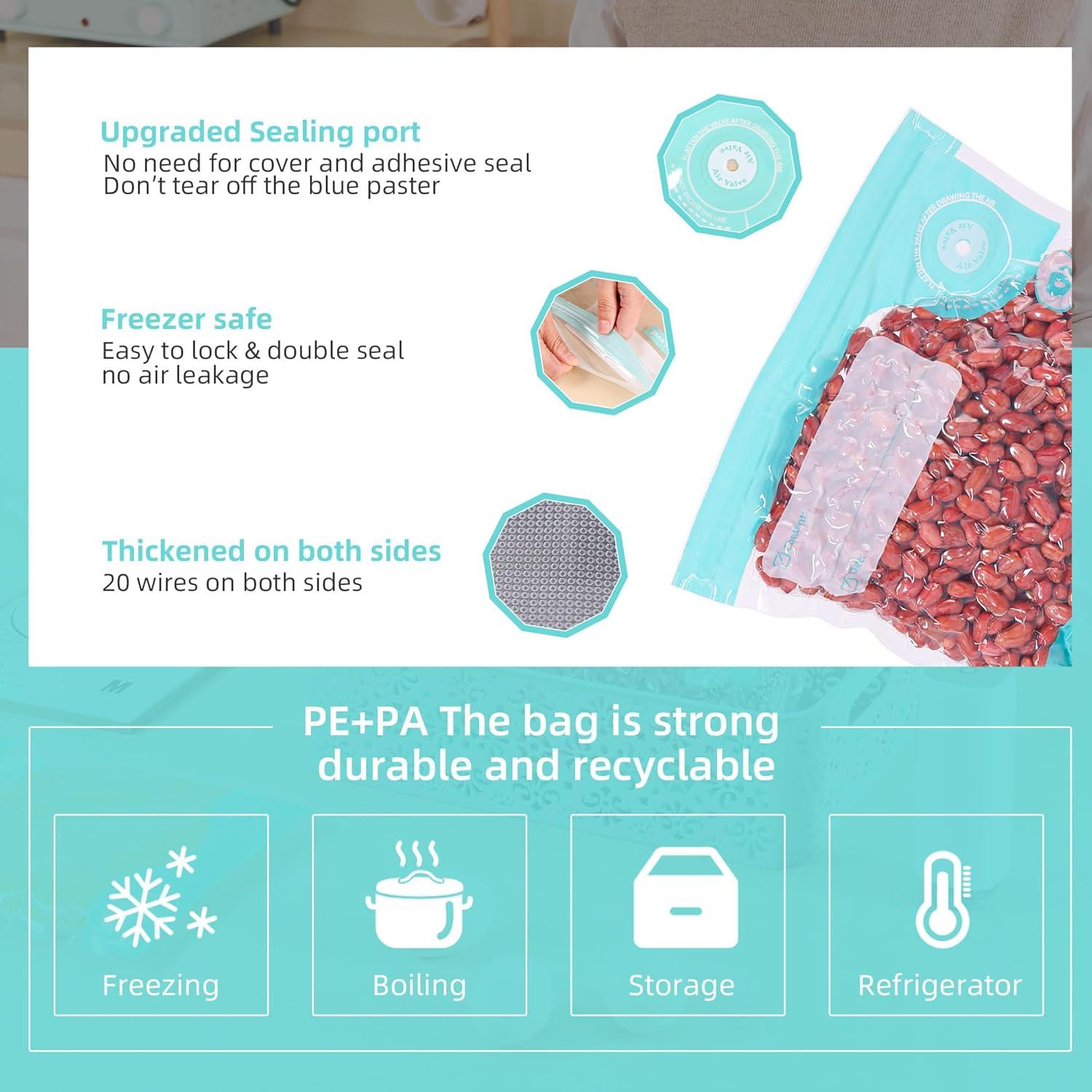 Bolsas Sous Vide Reutilizables Domsanistor 15 Pcs con Cierre Doble