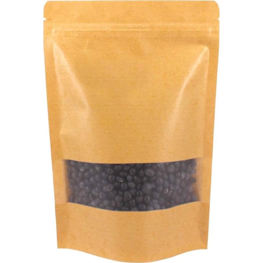 100 Bolsas de Papel Kraft 15x22cm con Ventana Mate Belinlen