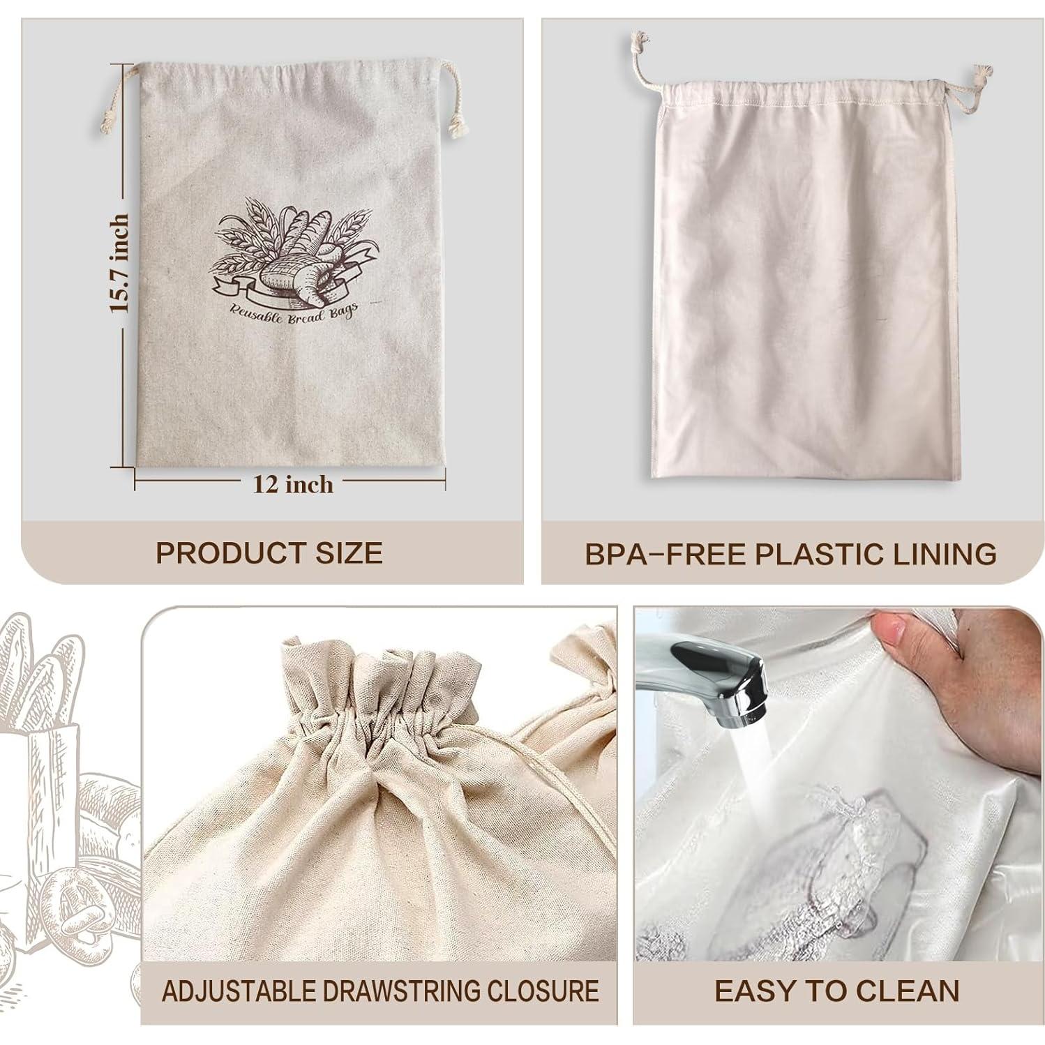 Paquete de 2 Bolsas de Pan Reutilizables Odujzem 40x30.5cm