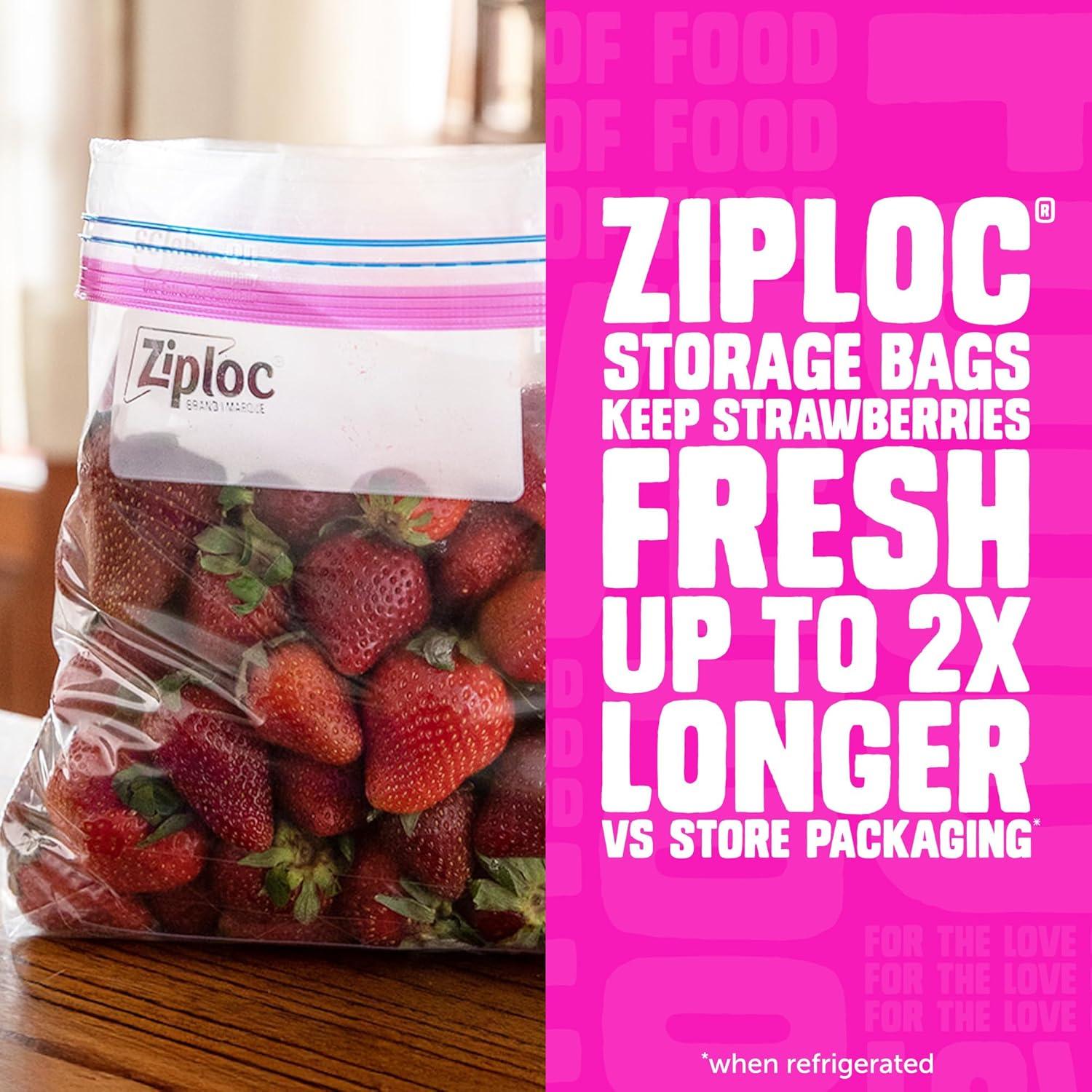 Bolsas de Almacenamiento Ziploc de 162 Unidades 3.79L Reutilizables