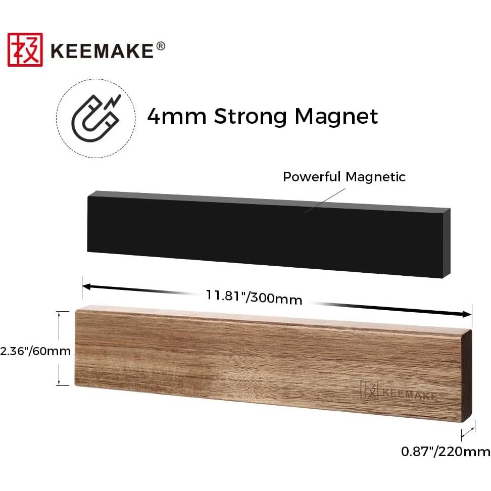 Soporte Magnético para Cuchillos KEEMAKE 29.85 cm Madera Acacia