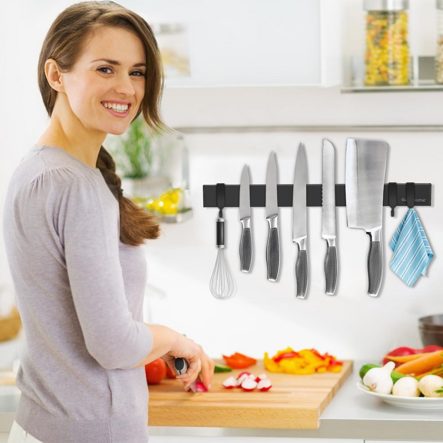 Soporte Magnético para Cuchillos Rekehome 43 cm Acero Inoxidable