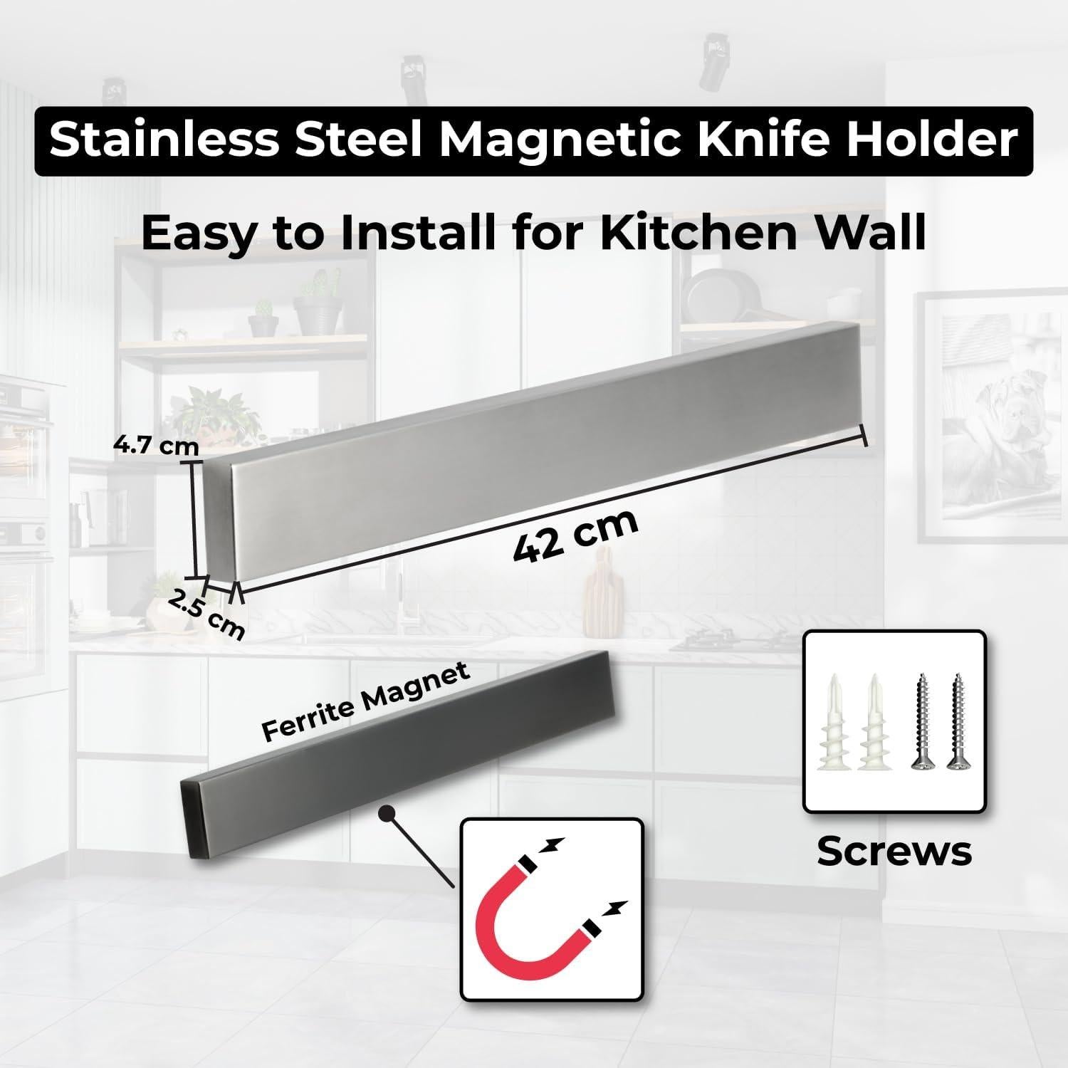 Soporte Magnético para Cuchillos Genérico 40 cm Acero Inoxidable