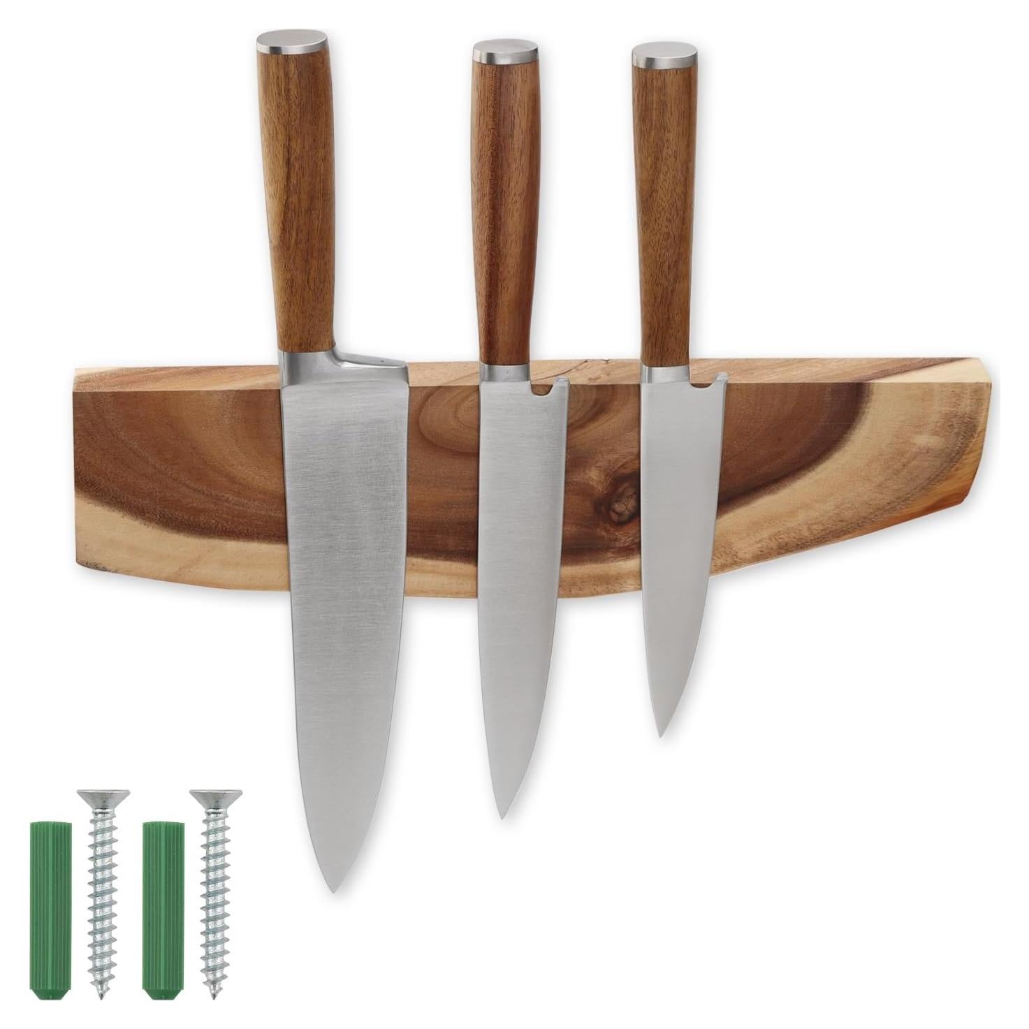 Soporte Magnético para Cuchillos CHI SHANG de Madera Acacia 31.75 cm