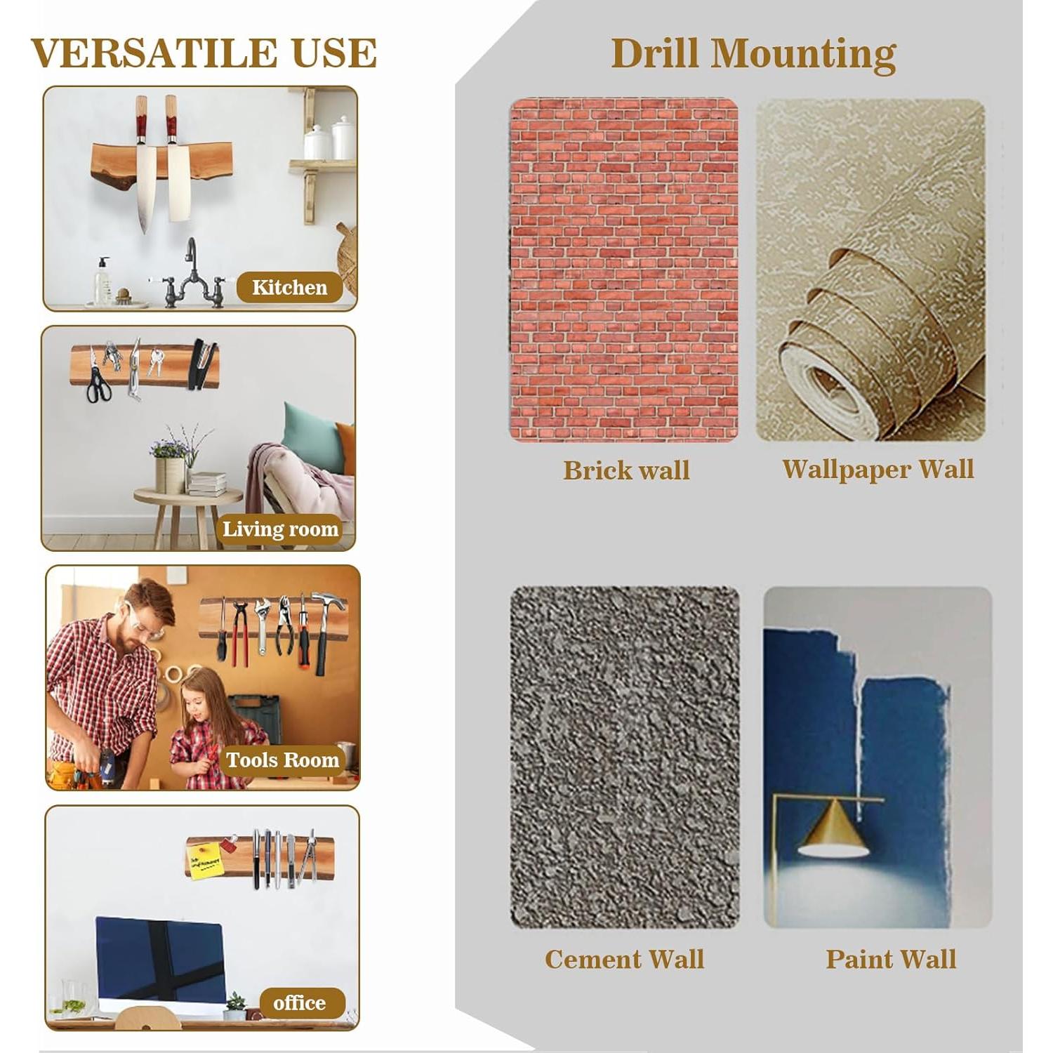 Soporte Magnético para Cuchillos CHI SHANG de Madera Acacia 31.75 cm