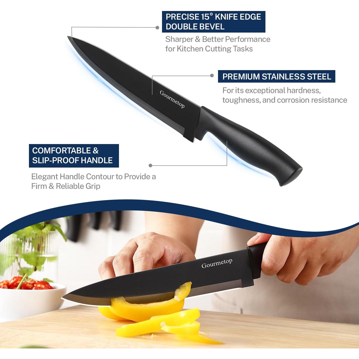 Juego de cuchillos de cocina Gourmetop 6 piezas acero inoxidable