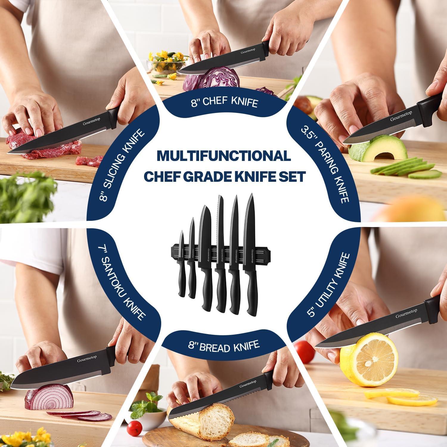 Juego de cuchillos de cocina Gourmetop 6 piezas acero inoxidable