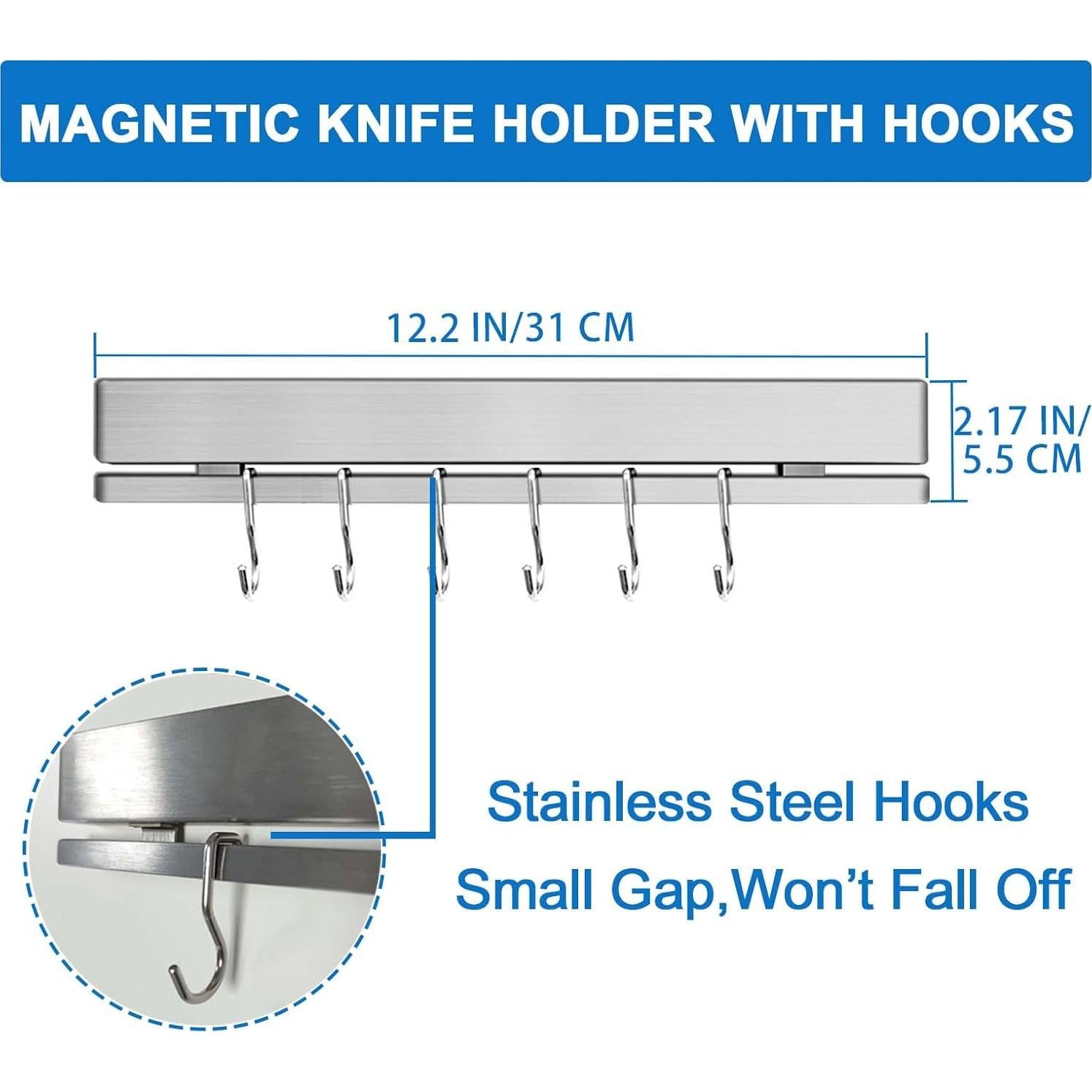 Soporte Magnético para Cuchillos HomeSimplex 30 cm Plata