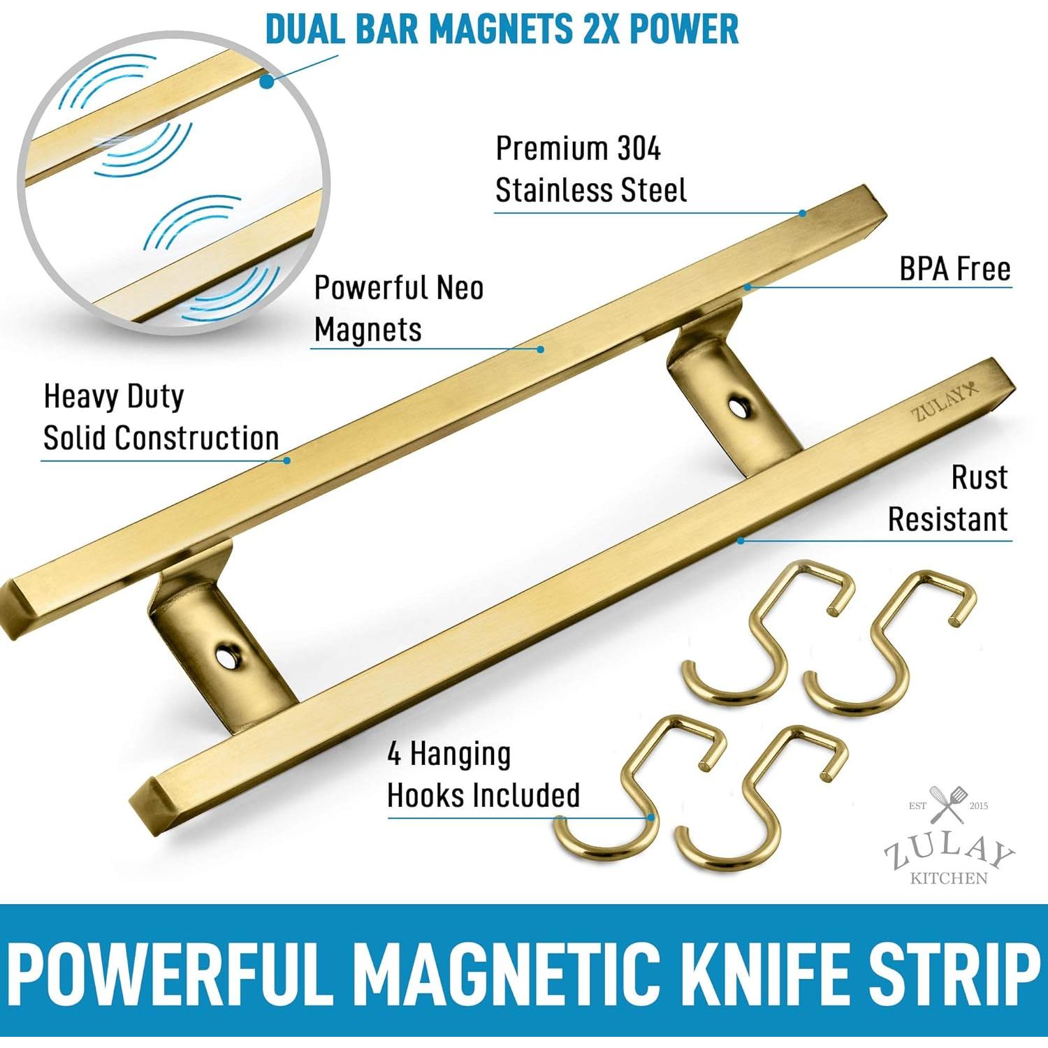 Soporte Magnético de Acero Inoxidable Zulay 30.48 cm Dorado