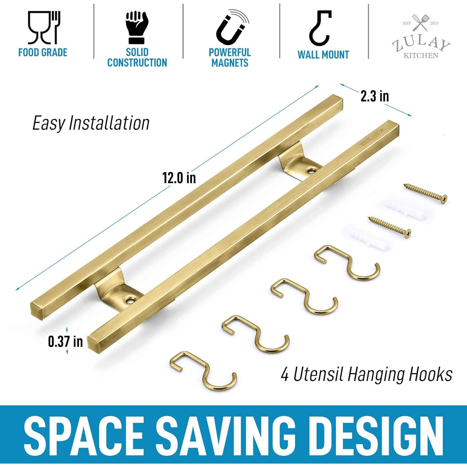 Soporte Magnético de Acero Inoxidable Zulay 30.48 cm Dorado