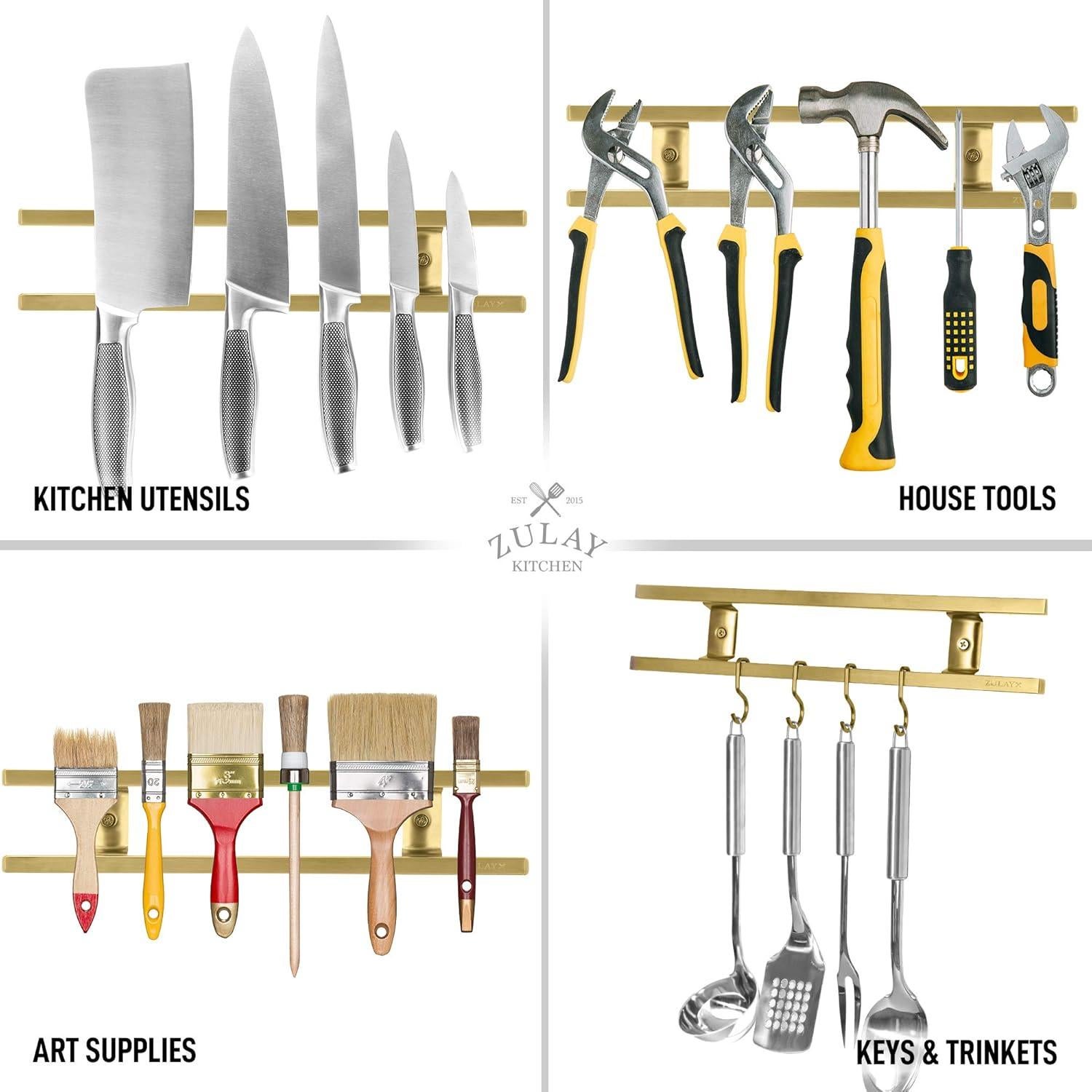 Soporte Magnético de Acero Inoxidable Zulay 30.48 cm Dorado