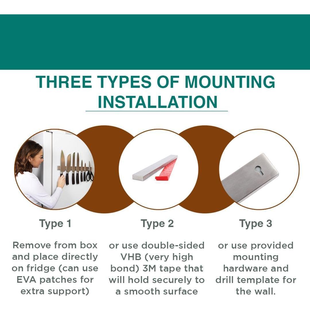Soporte Magnético para Cuchillos 40 cm Pampavanna Acero Inoxidable