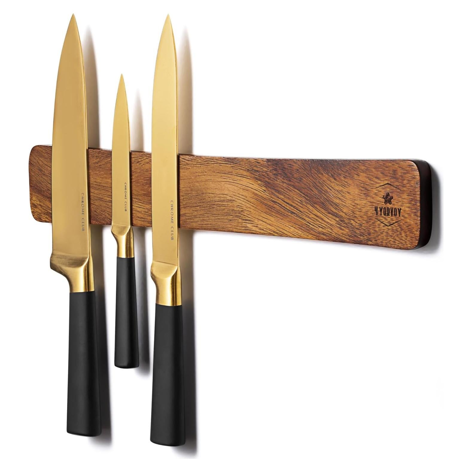 Soporte Magnético para Cuchillos 4 YORVOY 40.6 cm Acacia