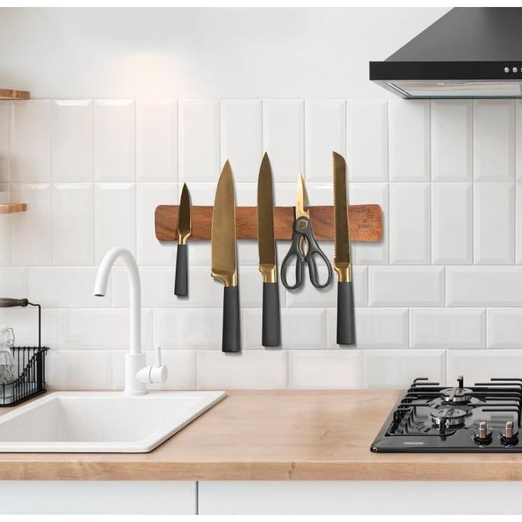 Soporte Magnético para Cuchillos 4 YORVOY 40.6 cm Acacia