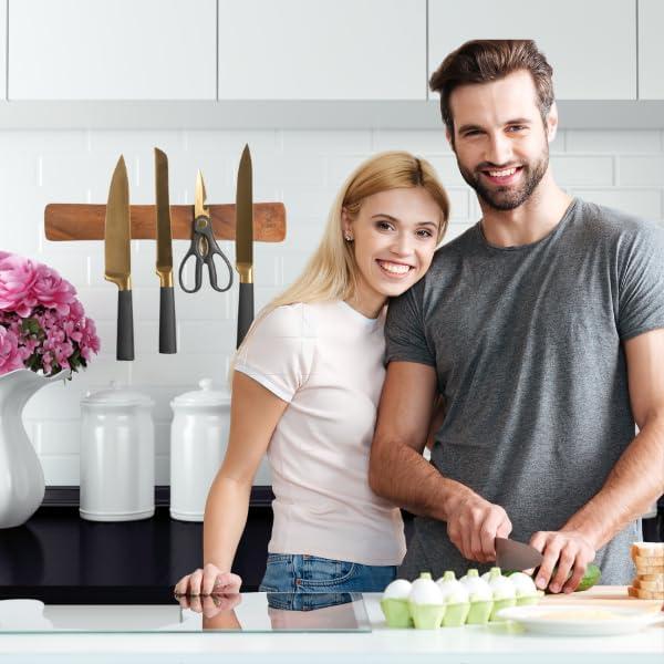 Soporte Magnético para Cuchillos 4 YORVOY 40.6 cm Acacia