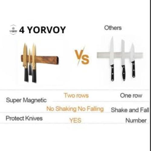 Soporte Magnético para Cuchillos 4 YORVOY 40.6 cm Acacia