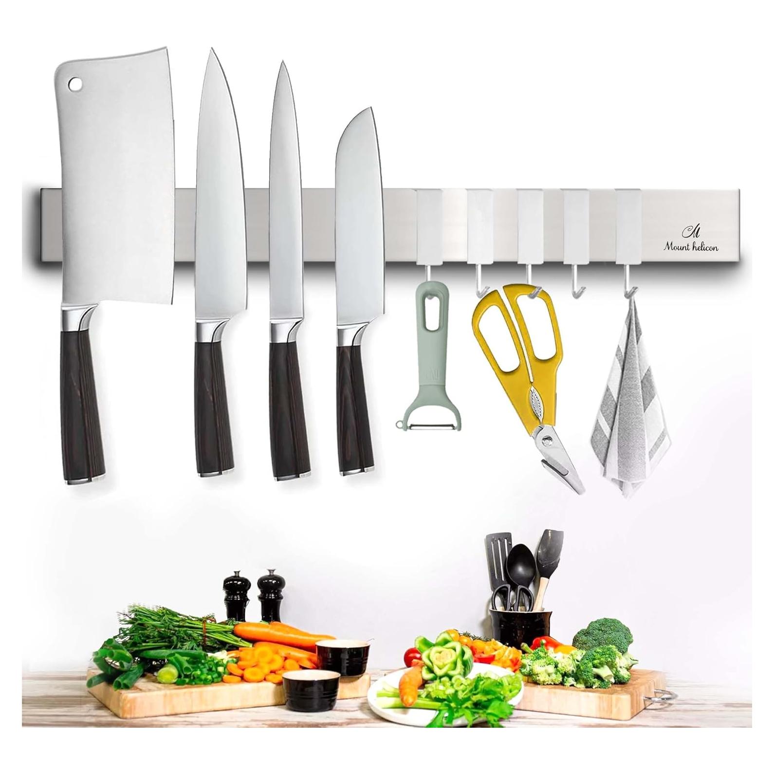 Cinta Magnética para Cuchillos Mount Helicon 40.6 cm Plata