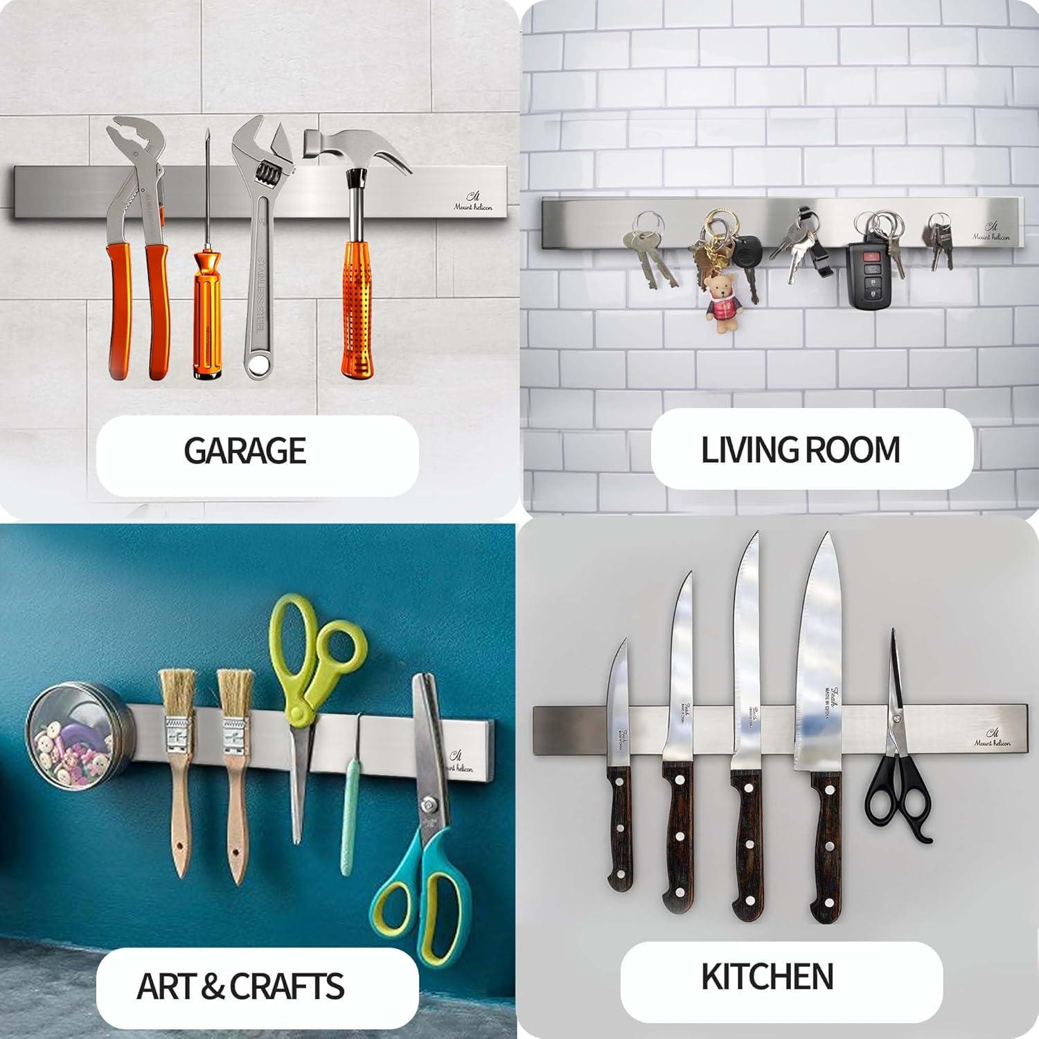 Cinta Magnética para Cuchillos Mount Helicon 40.6 cm Plata