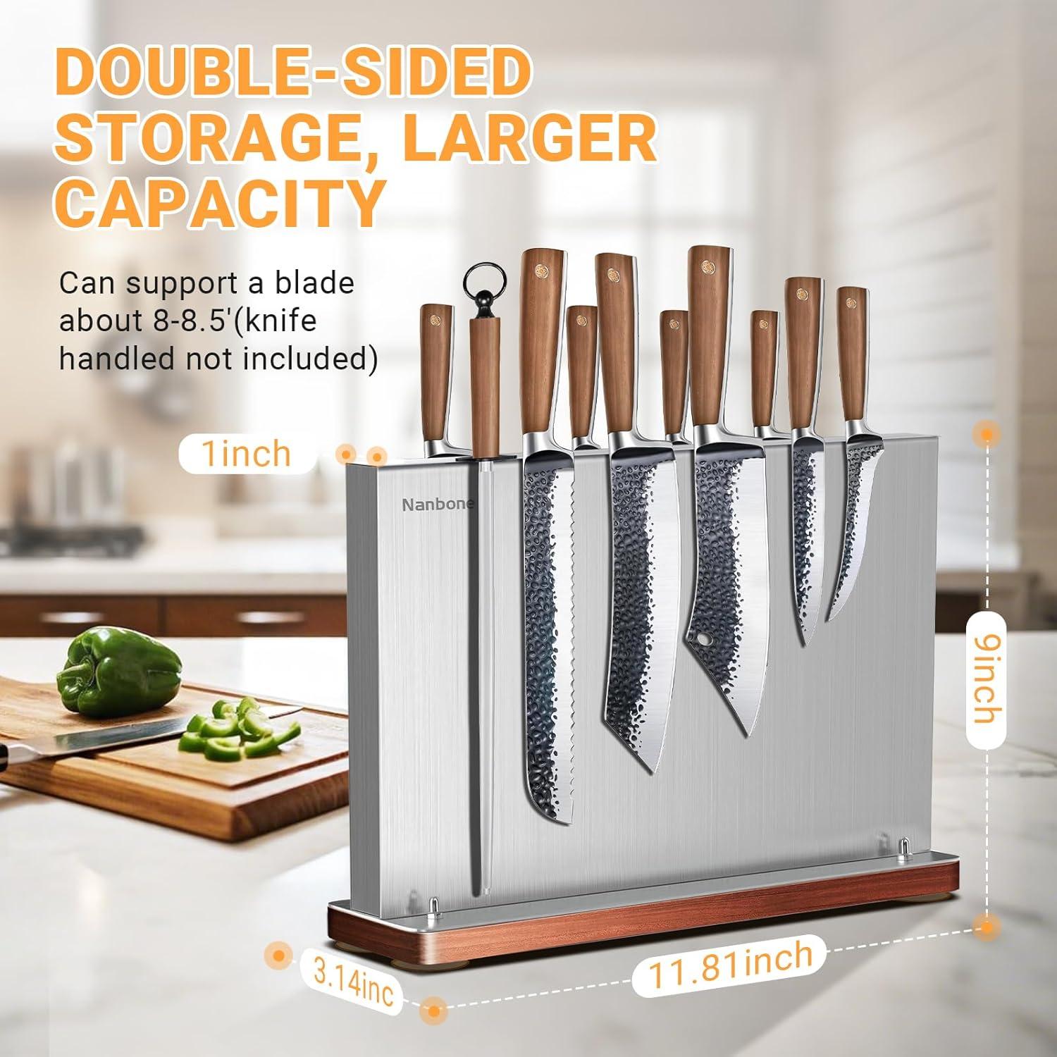 Soporte Magnético para Cuchillos Nanbone 30x8x20.32cm Acero Inoxidable