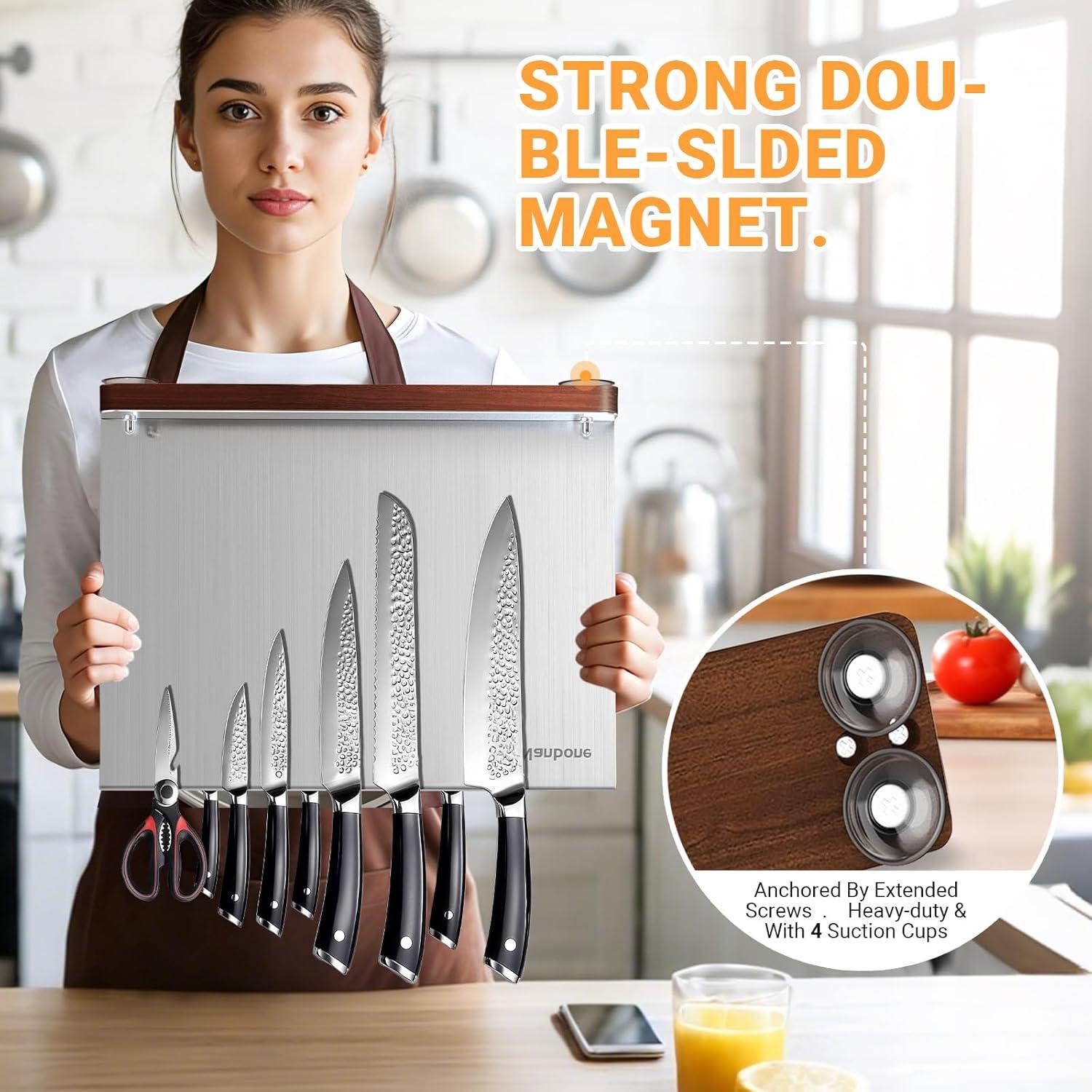 Soporte Magnético para Cuchillos Nanbone 30x8x20.32cm Acero Inoxidable