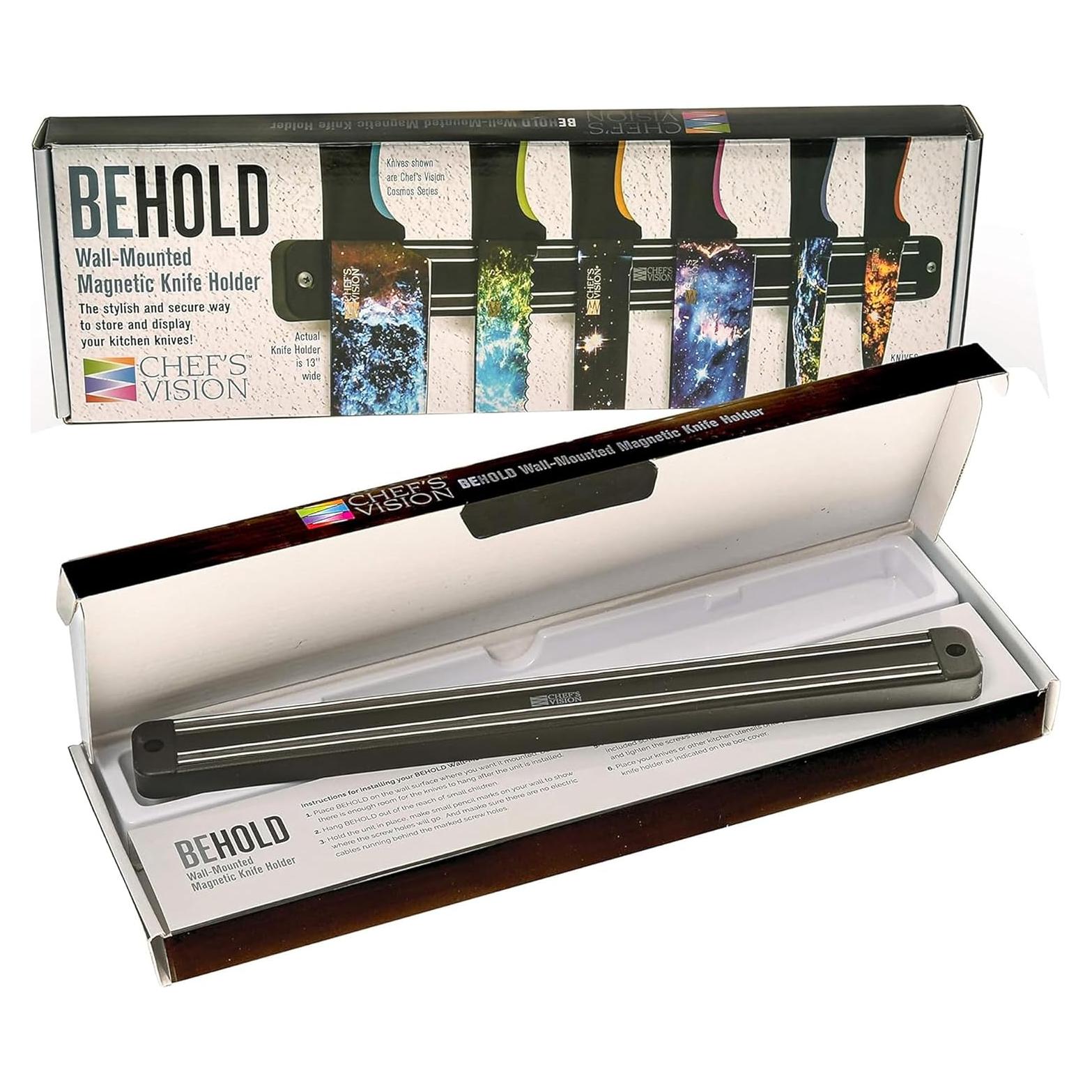 Soporte Magnético para Cuchillos Chef's Vision Negro 37.3x12.1 cm