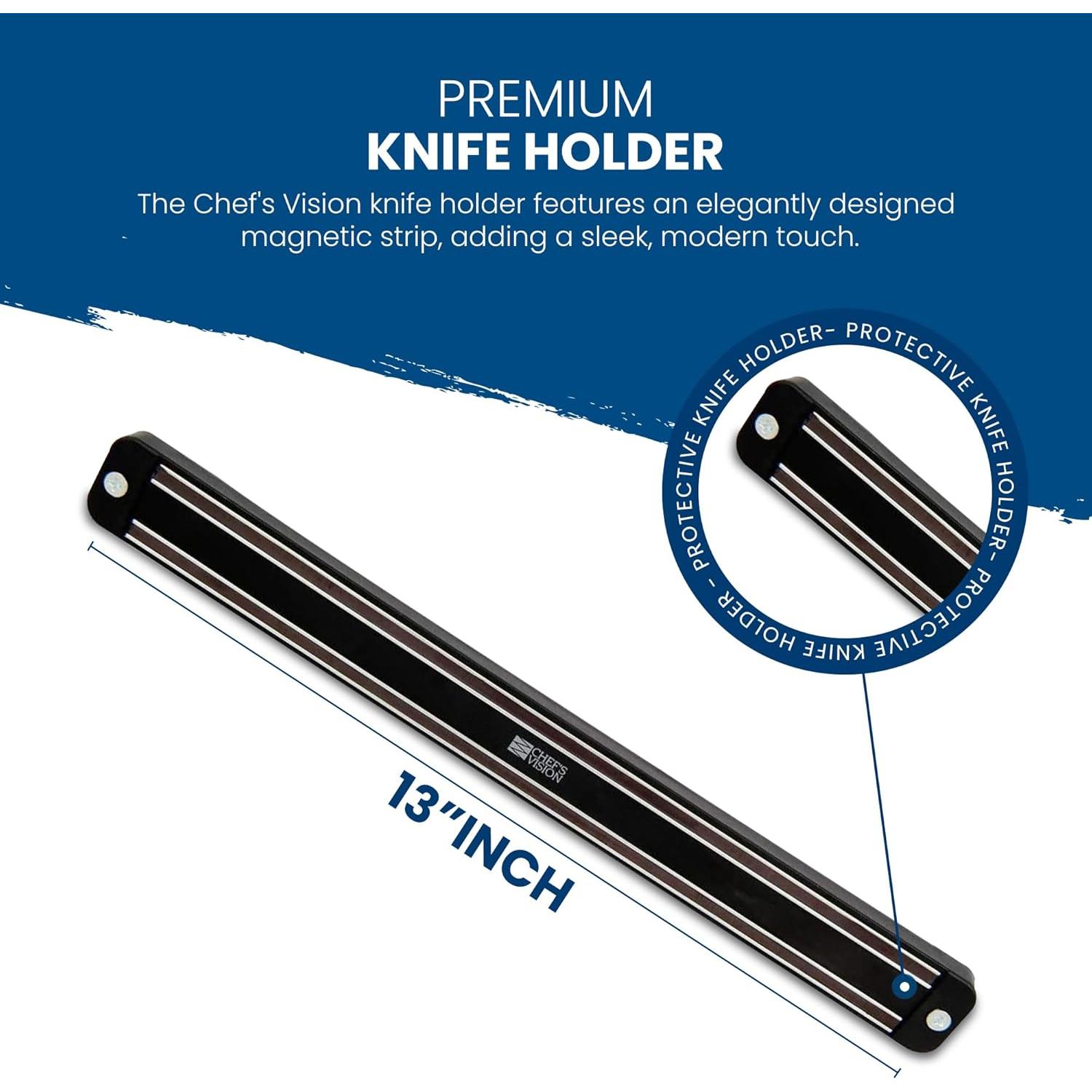 Soporte Magnético para Cuchillos Chef's Vision Negro 37.3x12.1 cm