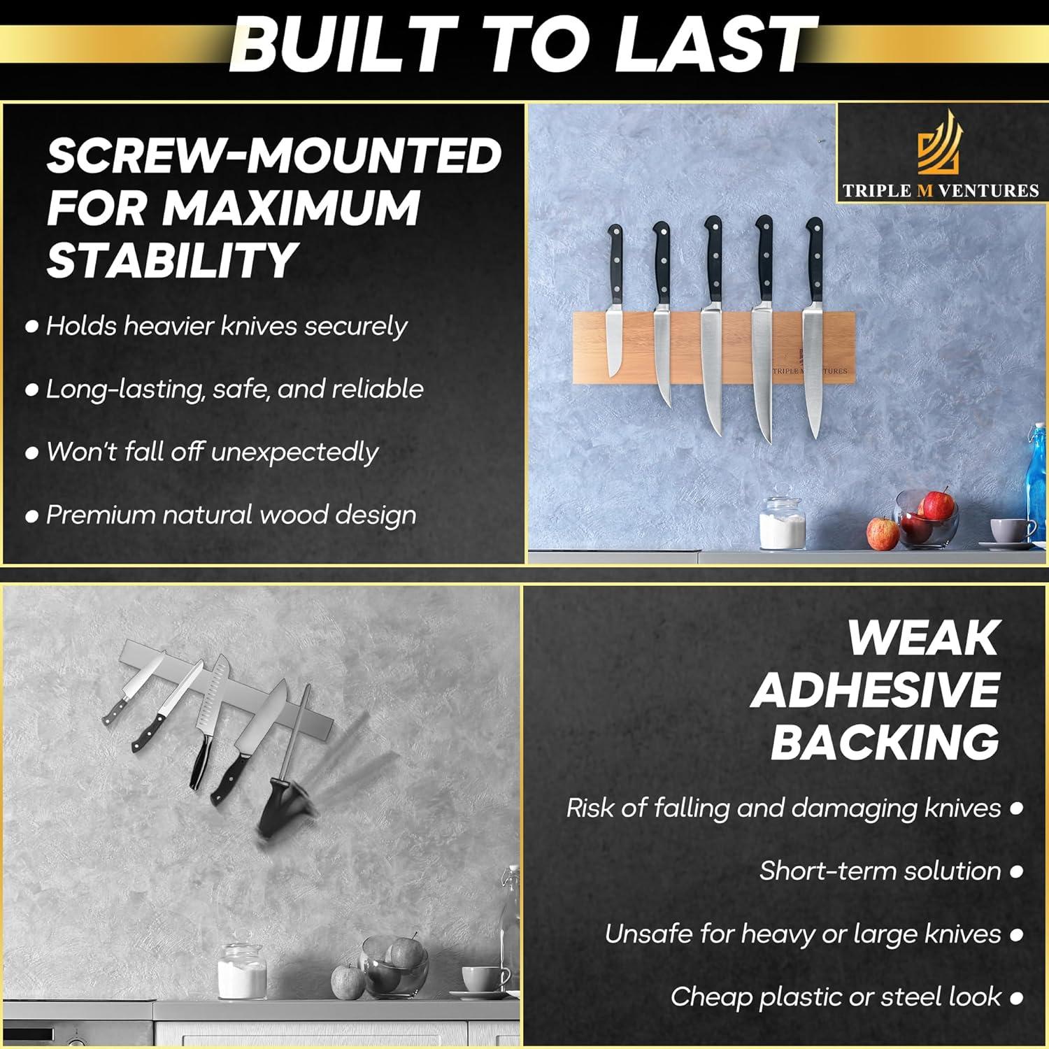 Soporte Magnético para Cuchillos TRIPLE M VENTURES 30x10cm