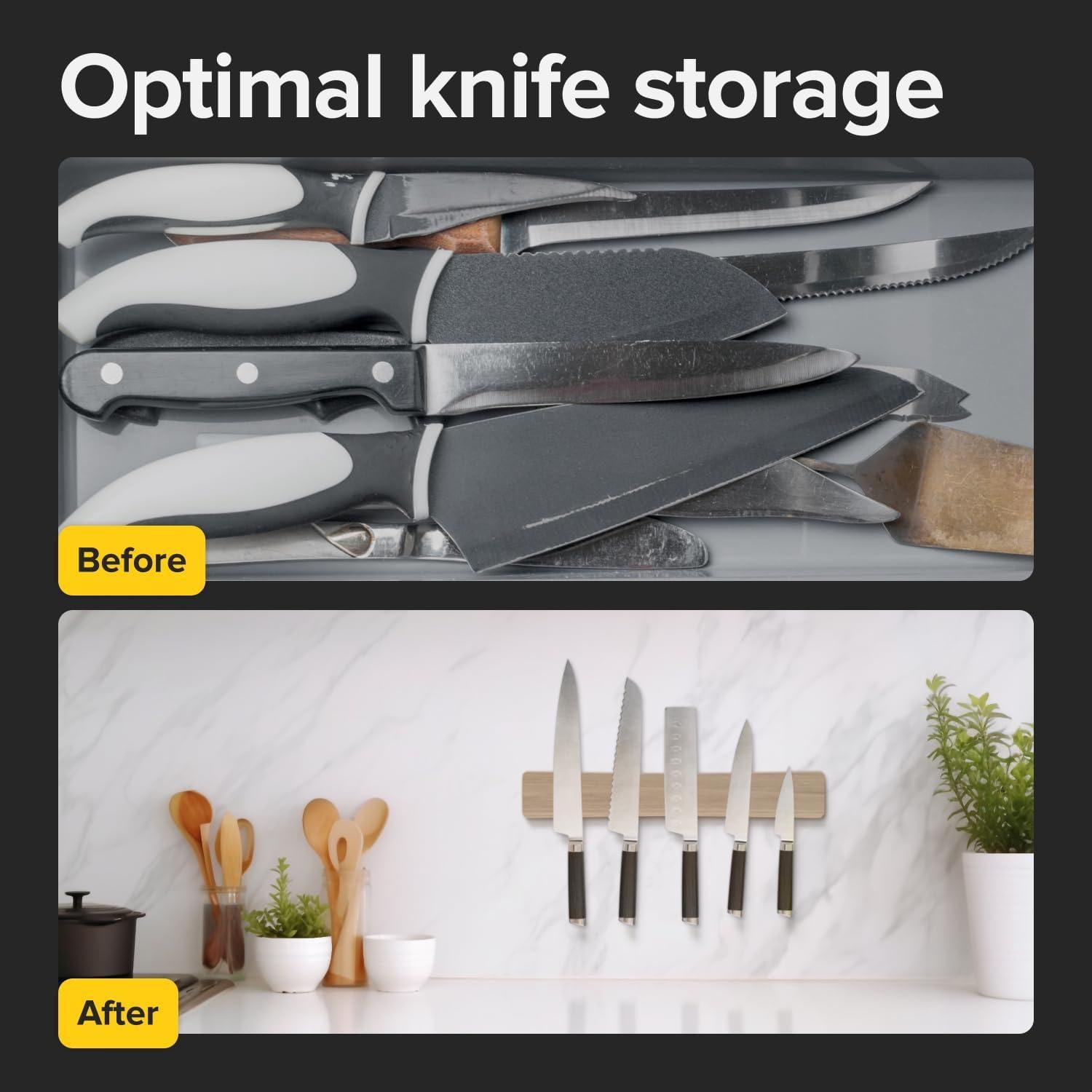 Soporte Magnético para Cuchillos X-bet 40.64 cm Madera Acacia