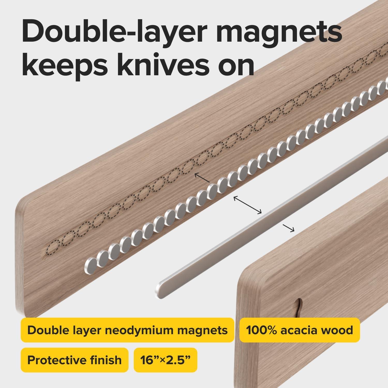 Soporte Magnético para Cuchillos X-bet 40.64 cm Madera Acacia