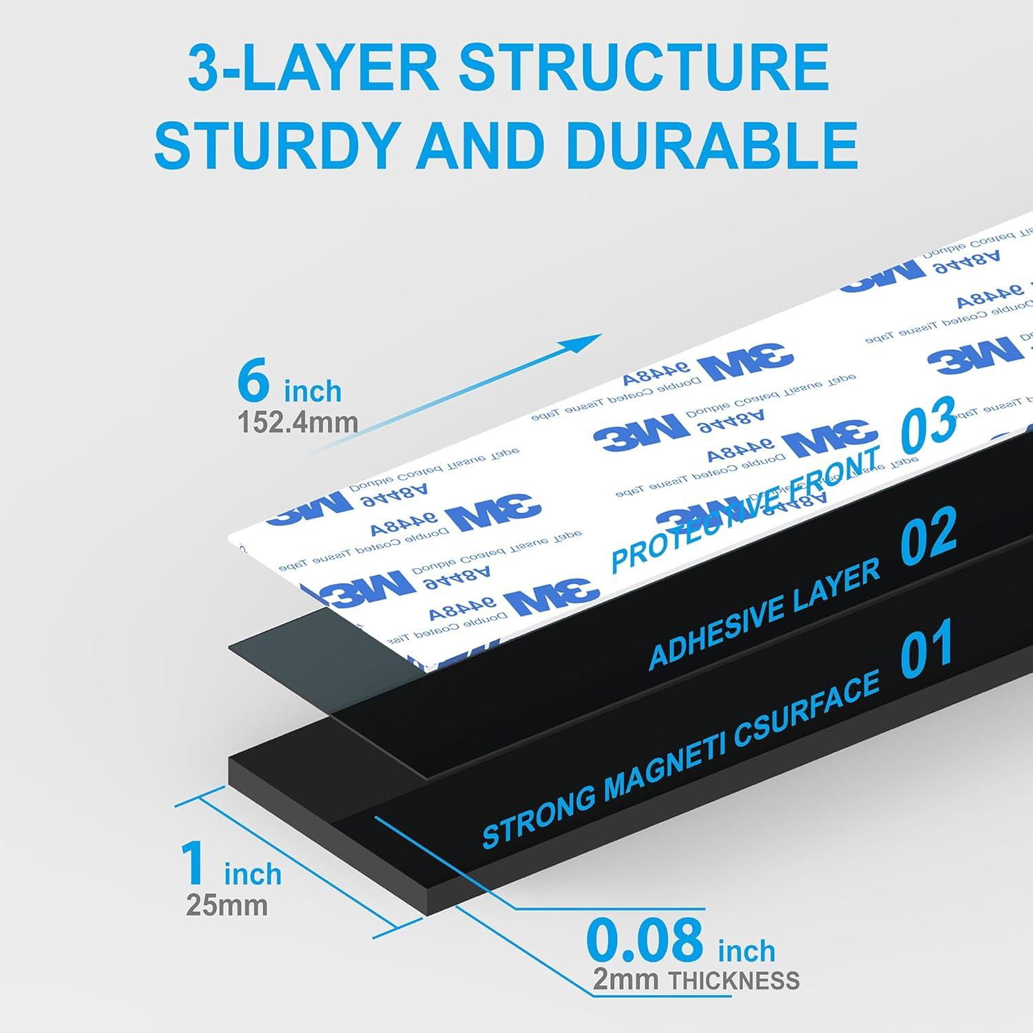 Cinta Magnética Adhesiva SAICOOS 10 Piezas 152g/cm²