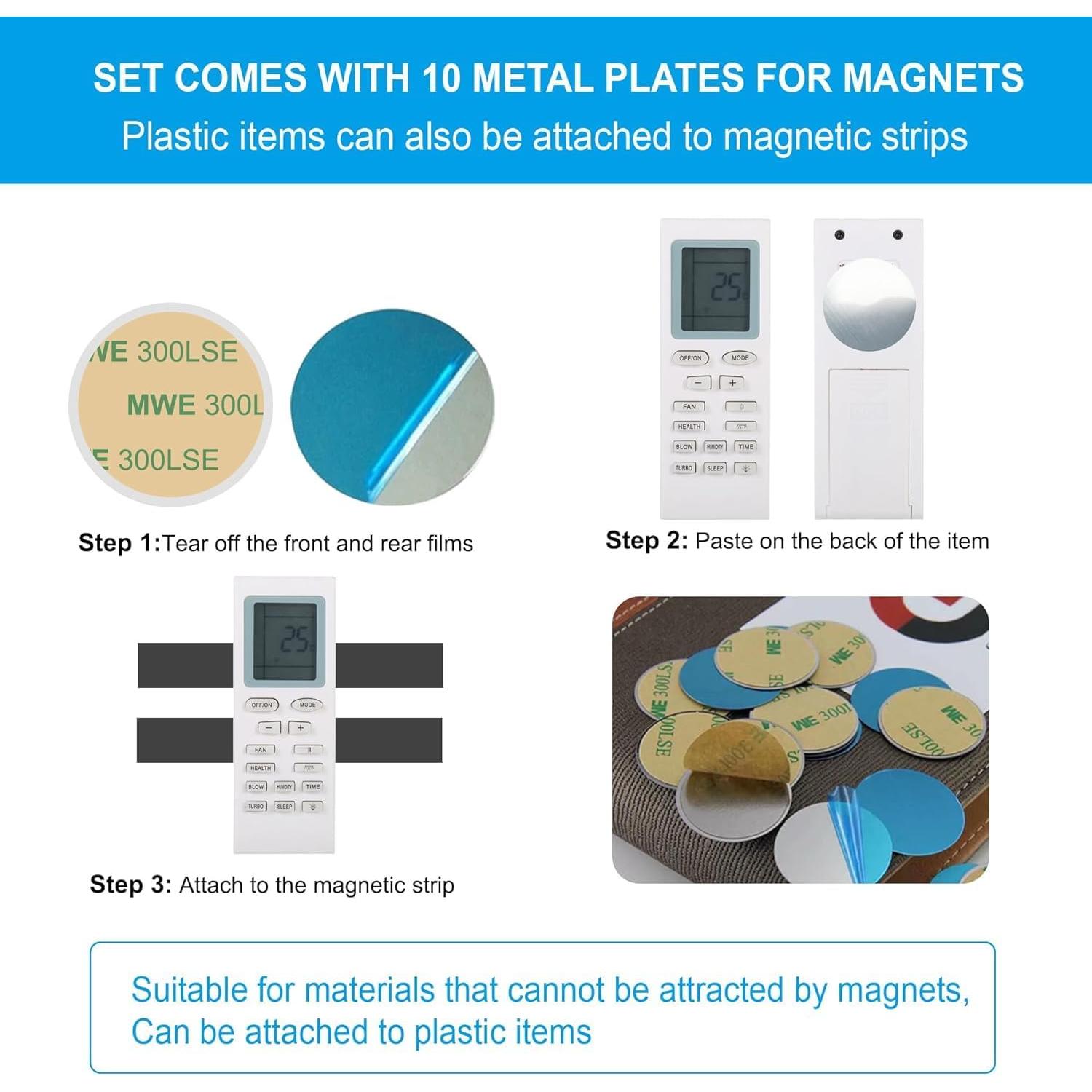 Cinta Magnética Adhesiva SAICOOS 10 Piezas 152g/cm²