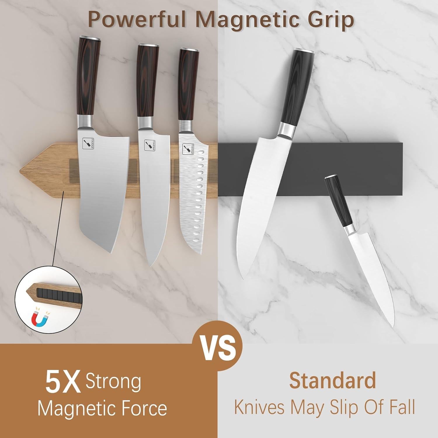 Soporte Magnético para Cuchillos imarku 40.64 cm Acacia Natural