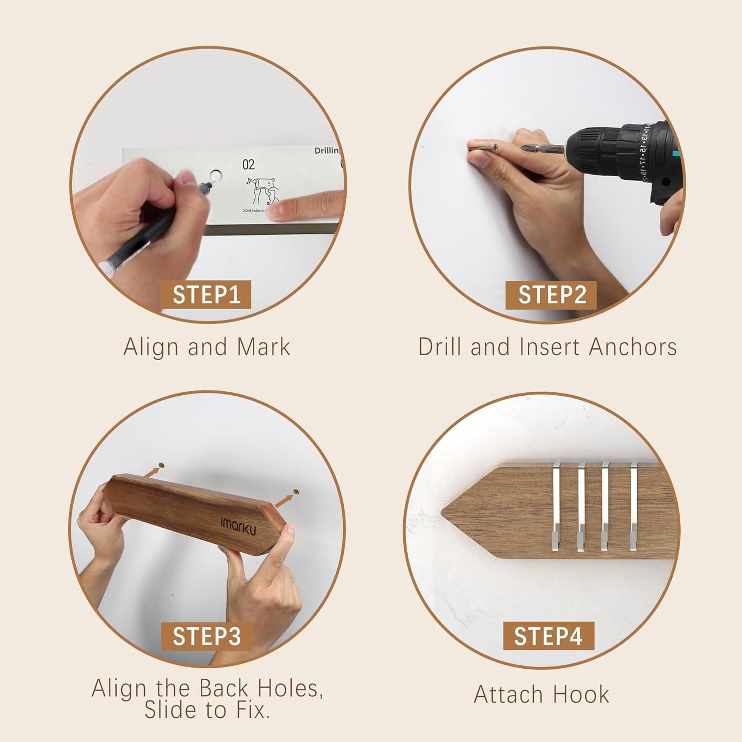 Soporte Magnético para Cuchillos imarku 40.64 cm Acacia Natural