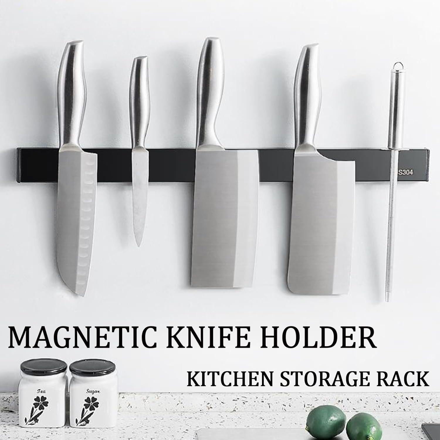 Soporte Magnético para Cuchillos de Pared Zuduoeoa 30.48 cm Acero Inoxidable