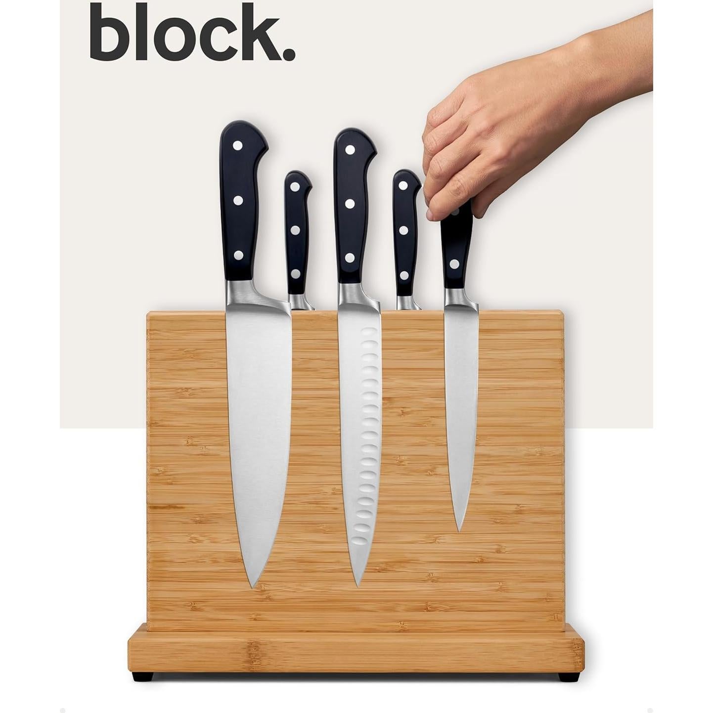 Bloque Magnético para Cuchillos LARHN de Madera 32x26 cm