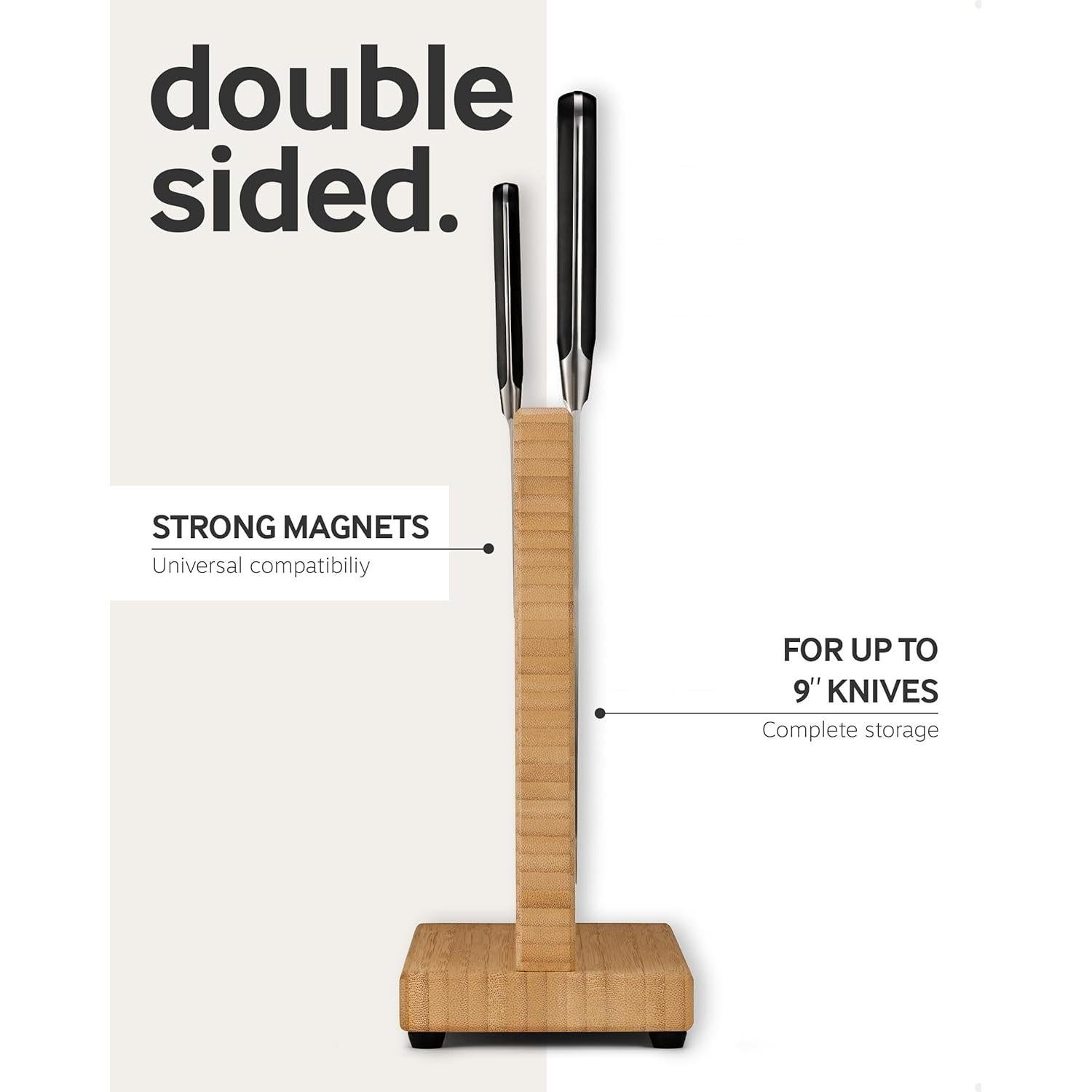 Bloque Magnético para Cuchillos LARHN de Madera 32x26 cm