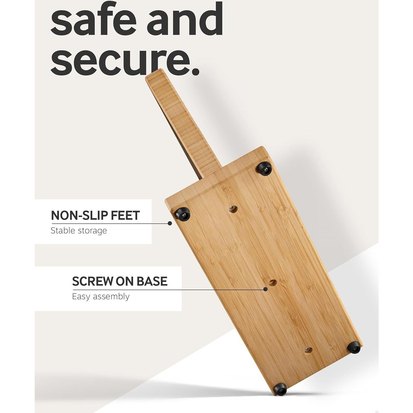 Bloque Magnético para Cuchillos LARHN de Madera 32x26 cm