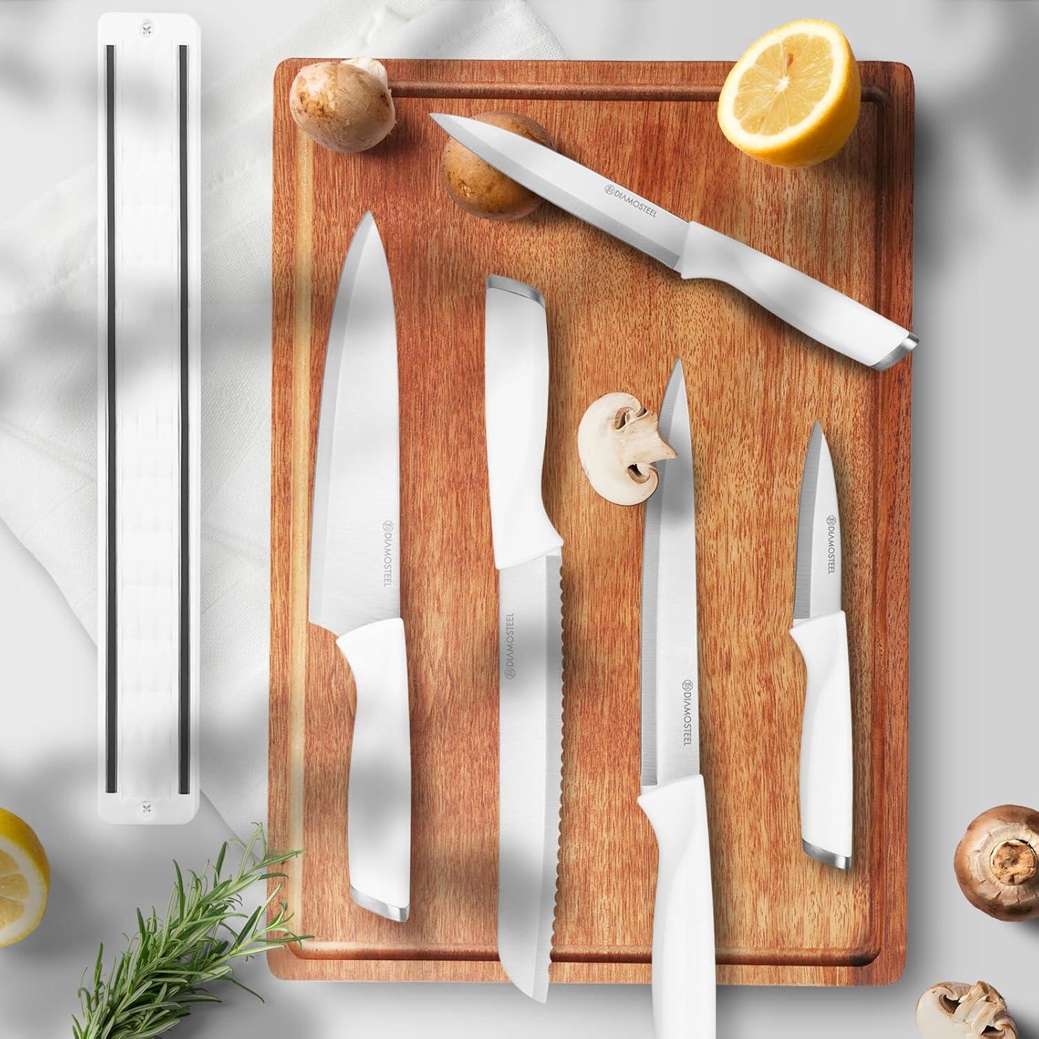 Juego de cuchillos de cocina Diamosteel 6 piezas blanco