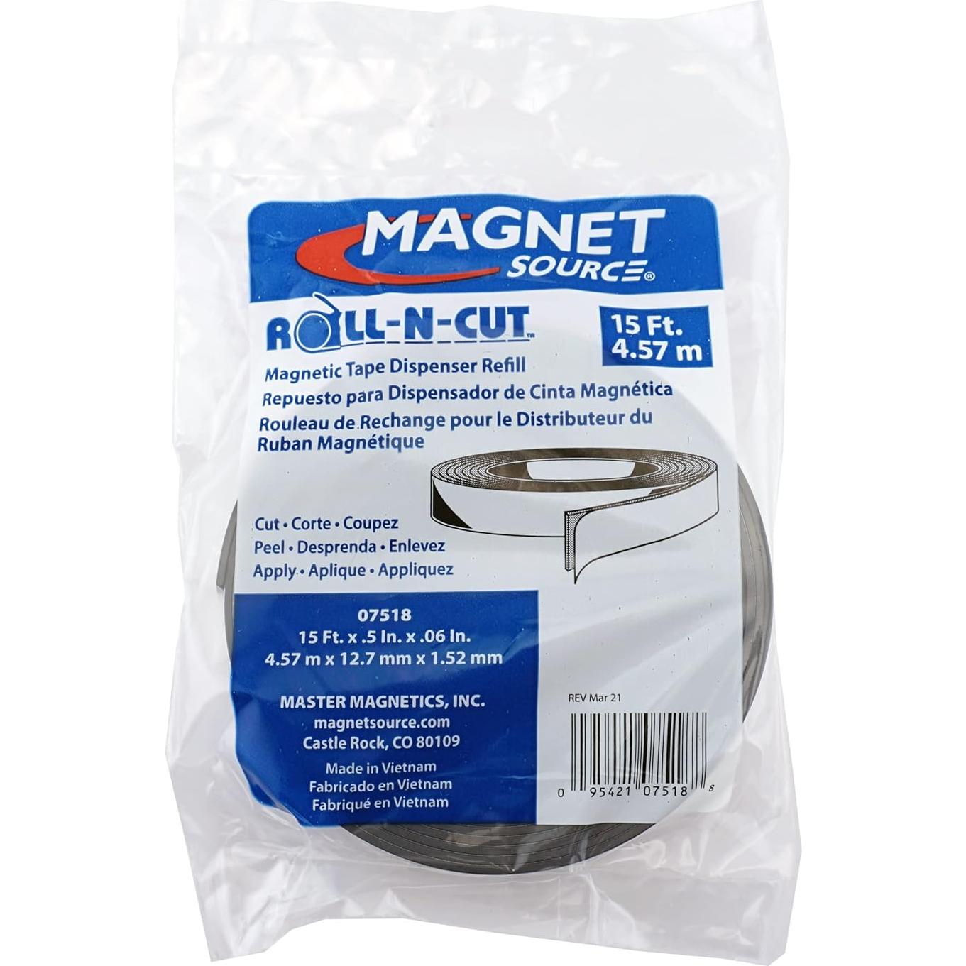 Cinta Magnética Flexible Master Magnetics 15 pies Adhesiva 1/2"