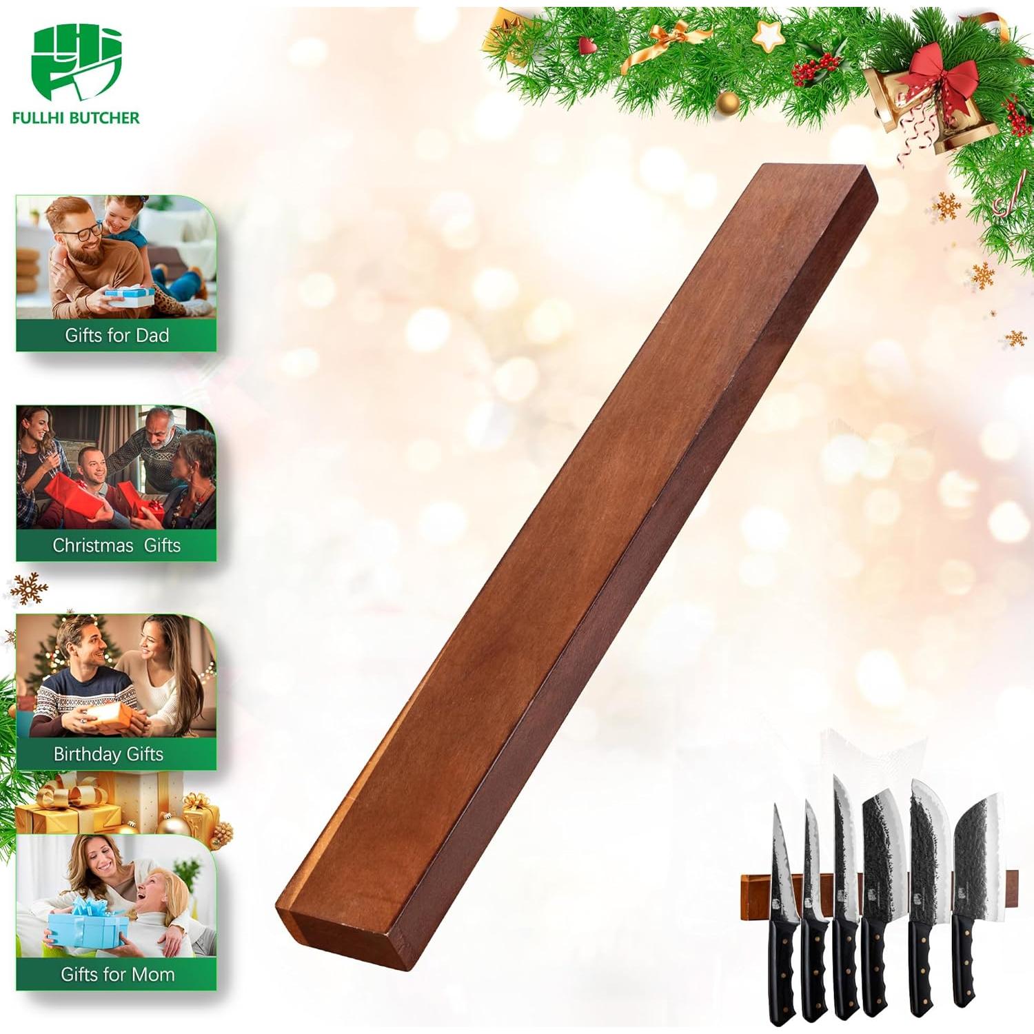 Barra Magnética de Madera 40.64 cm FULLHI Soporte de Cuchillos