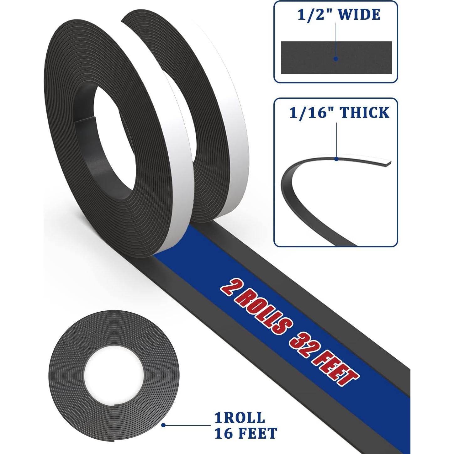 Cinta Magnética Gwybkq 2 Rollos 16ft Adhesivo Fuerte