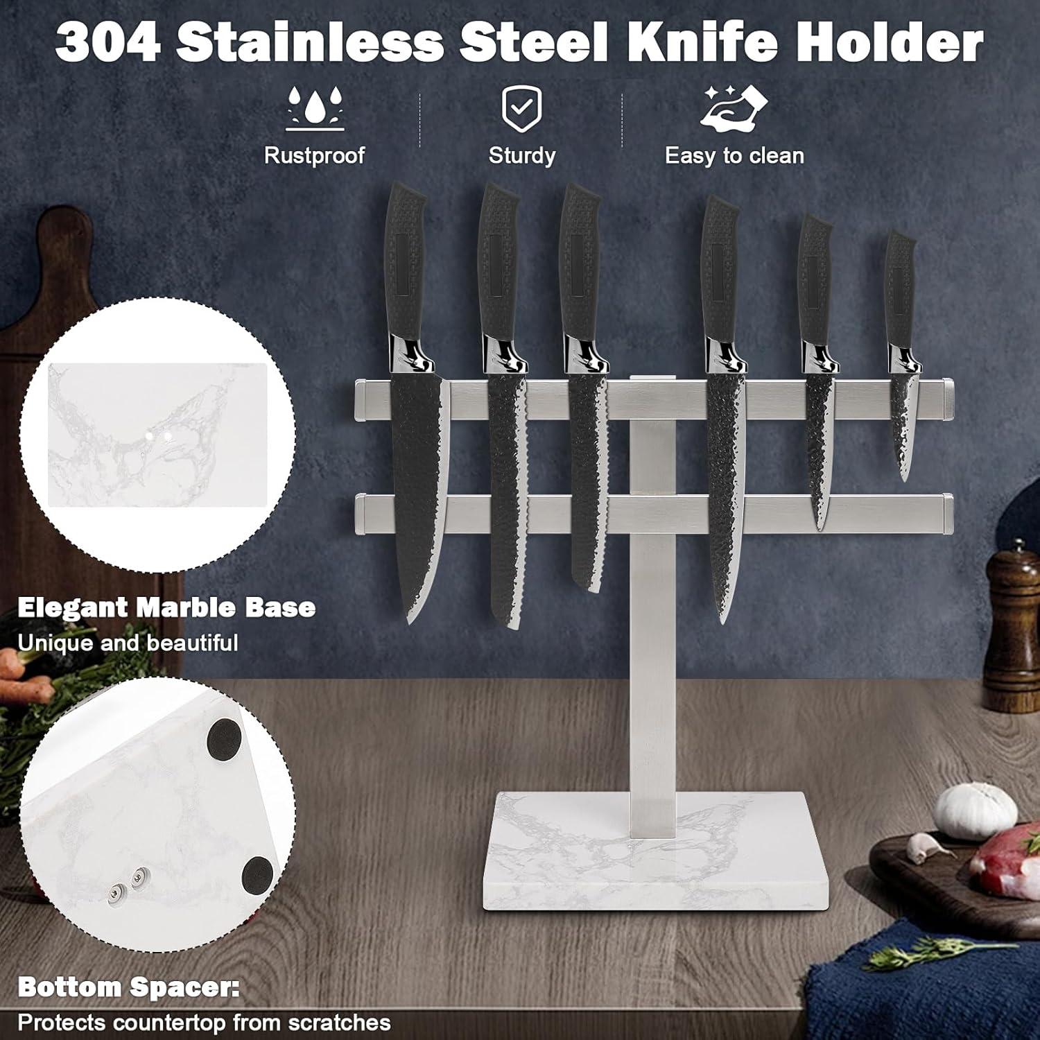 Soporte Magnético para Cuchillos BathAce con Base de Mármol