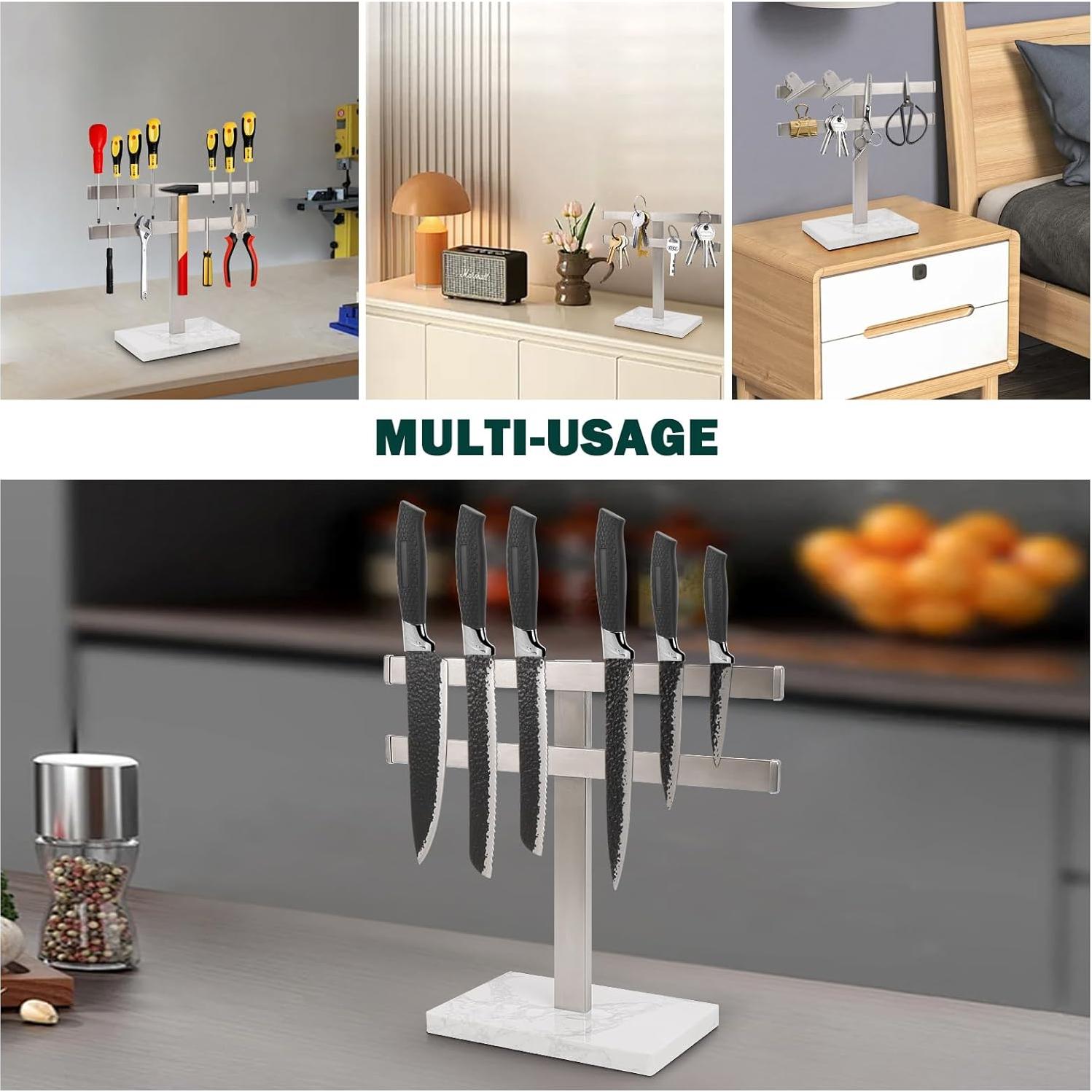 Soporte Magnético para Cuchillos BathAce con Base de Mármol