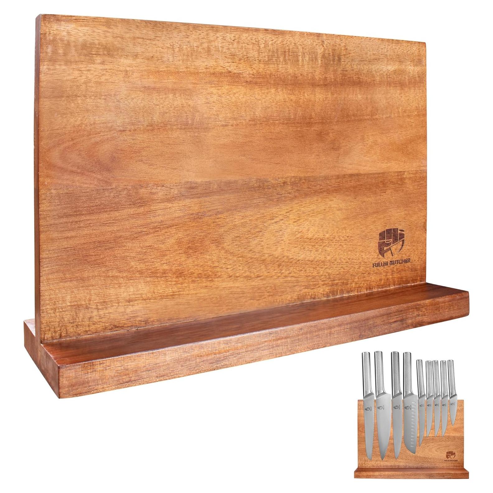 Soporte Magnético para Cuchillos FULLHI de Madera Natural 33x11.9cm