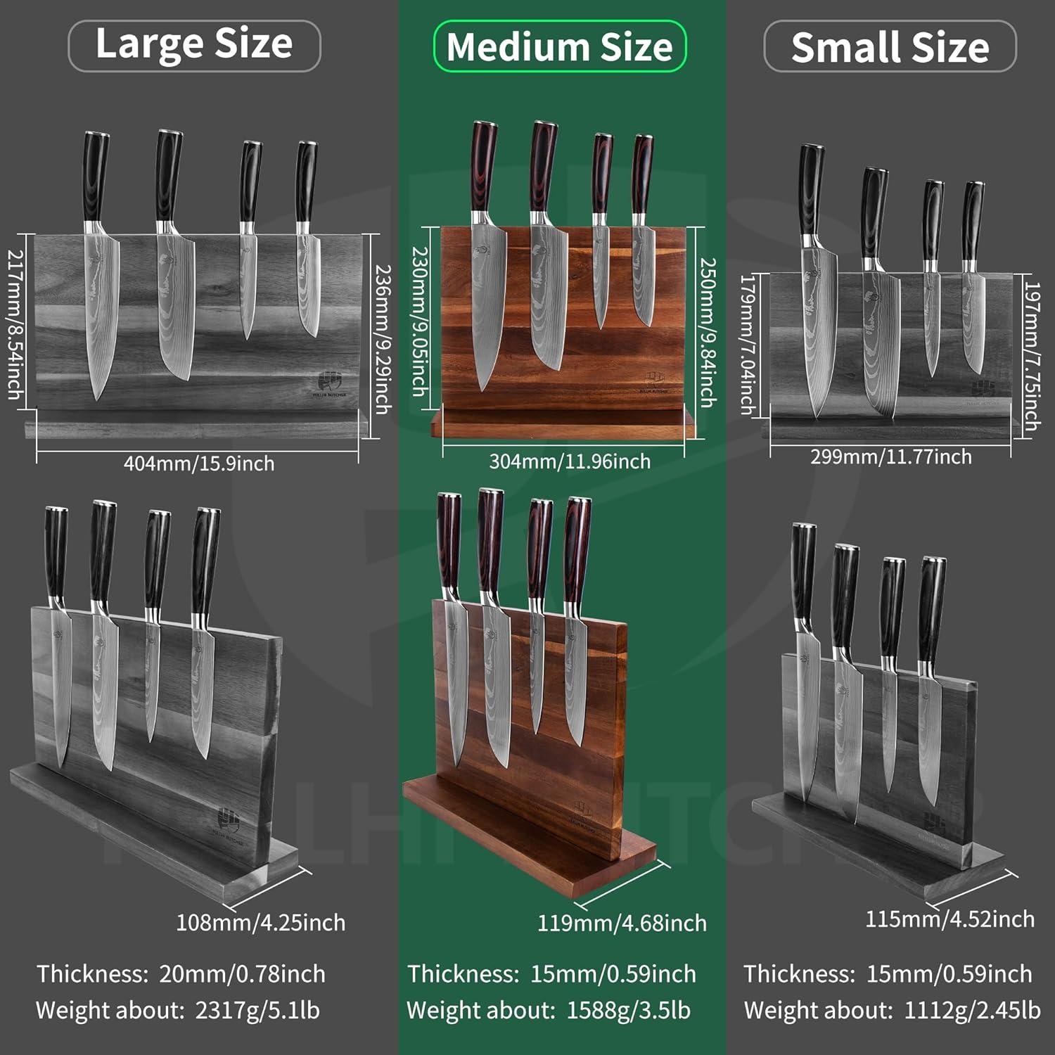 Soporte Magnético para Cuchillos FULLHI de Madera Natural 33x11.9cm