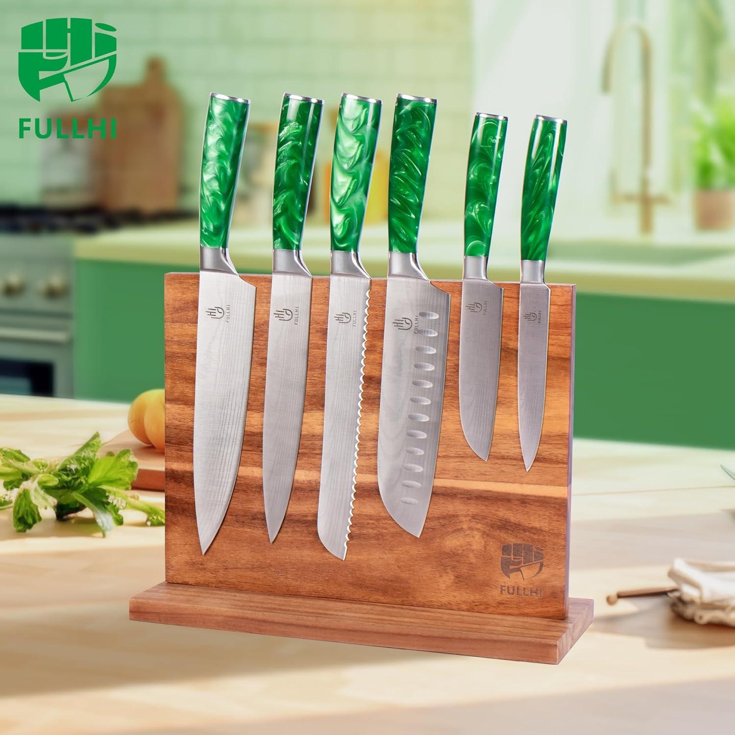 Soporte Magnético para Cuchillos FULLHI de Madera Natural 33x11.9cm