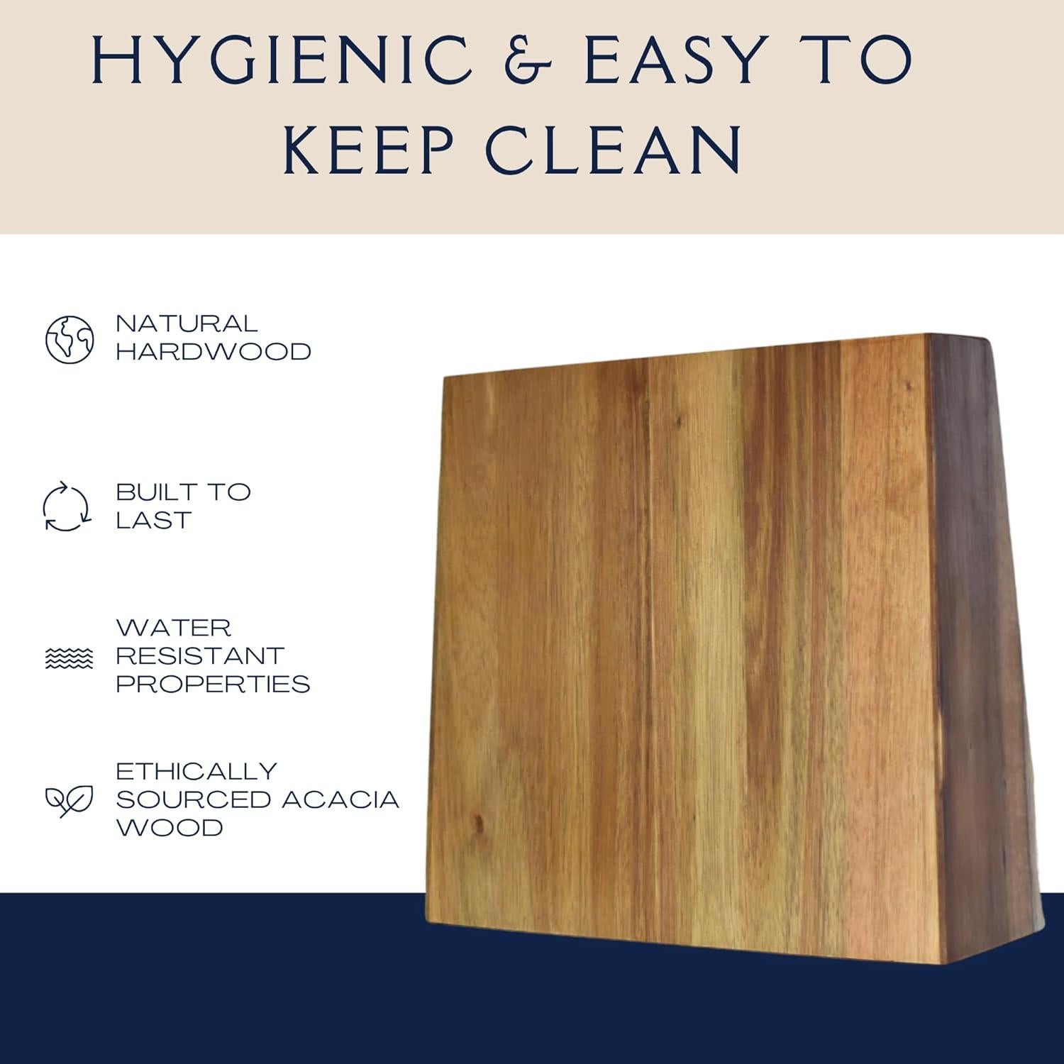 Soporte Magnético para Cuchillos BAASK de Madera Acacia 8 Cuchillos