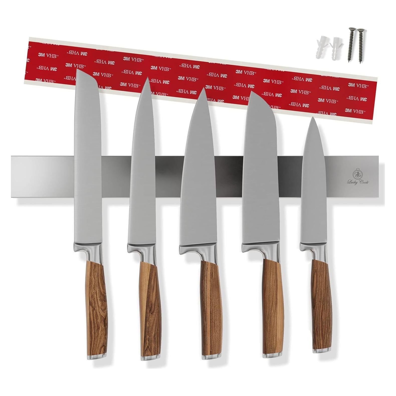 Soporte Magnético para Cuchillos Lucky Cook 40.6 cm Acero Inoxidable